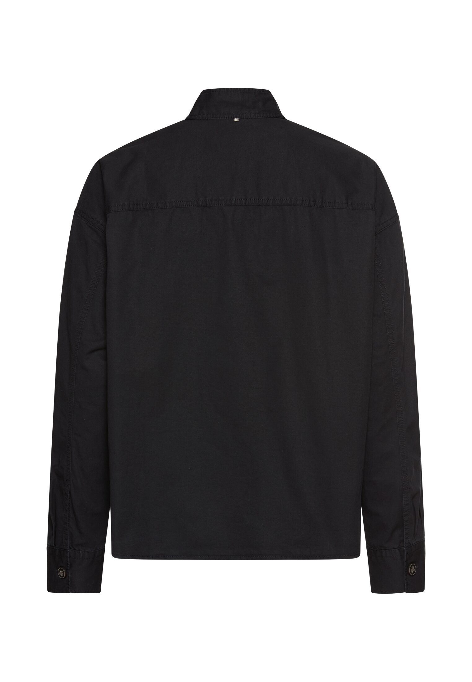 camel active Hemdbluse Langarmbluse mit Stehkragen Langarm unifarben