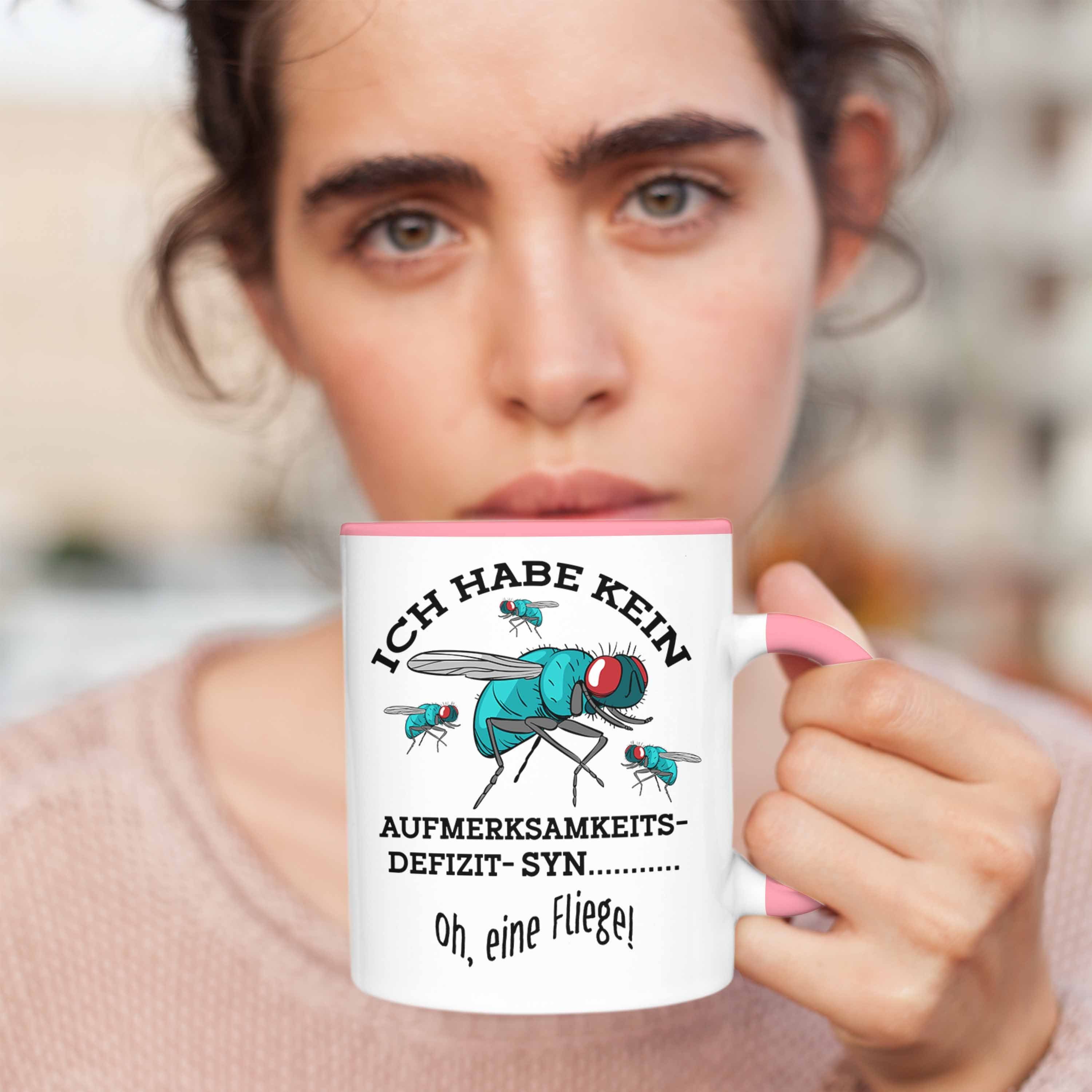 Trendation Tasse Lustige Rosa Oh Kein "Ich Tasse Habe Eine Aufmerksamkeitsdefizit... Fliege"