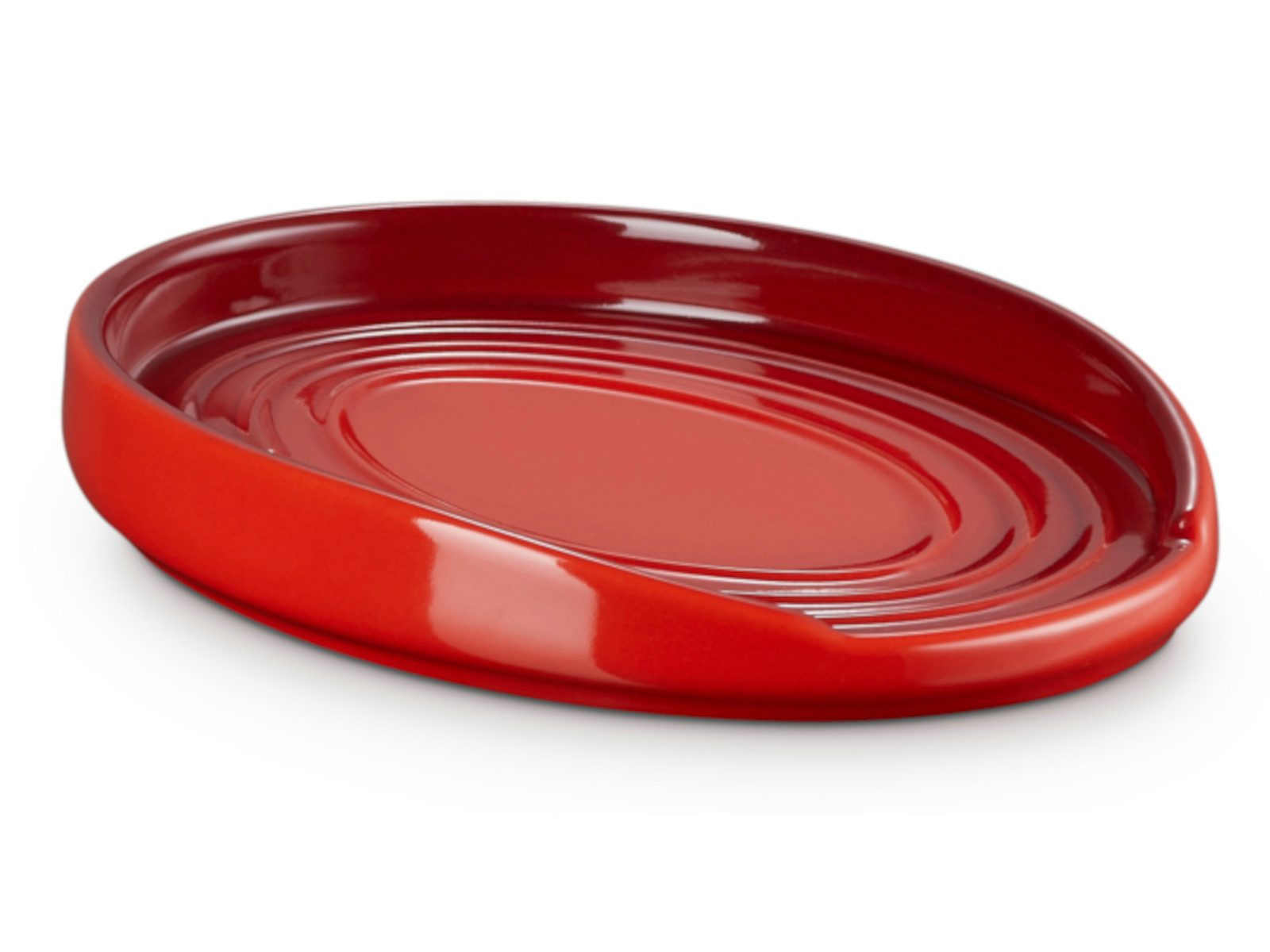 LE CREUSET Schüssel Löffelablage oval kirschrot 16cm, Steingut, (Schüsseln & Чаши)