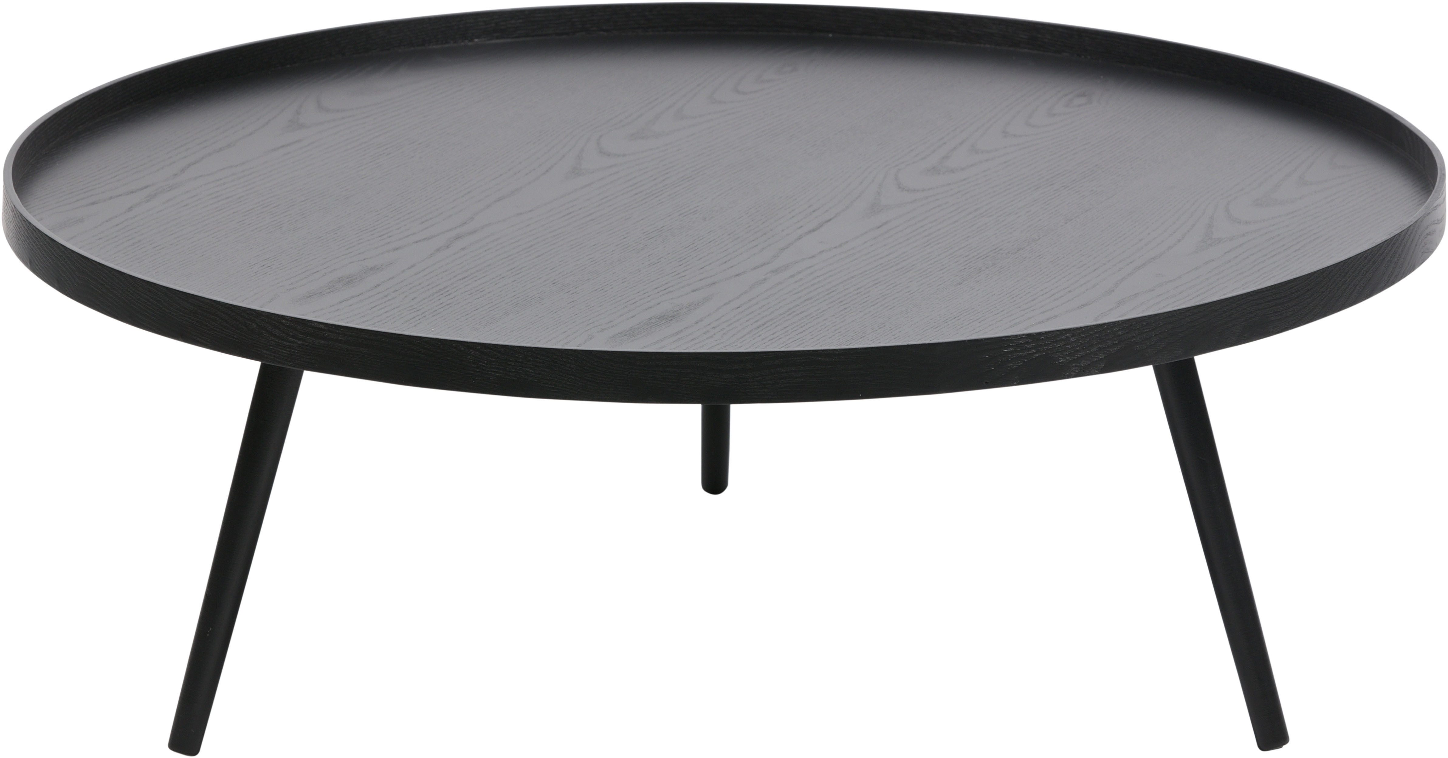 WOOOD Beistelltisch Mesa mit MDF-Tischblatt und Kiefernholzbeinen Ø 100 x H 36 cm, Runde Form mit Randerhöhung, konische Kiefernholzbeine, Tragkraft 15kg