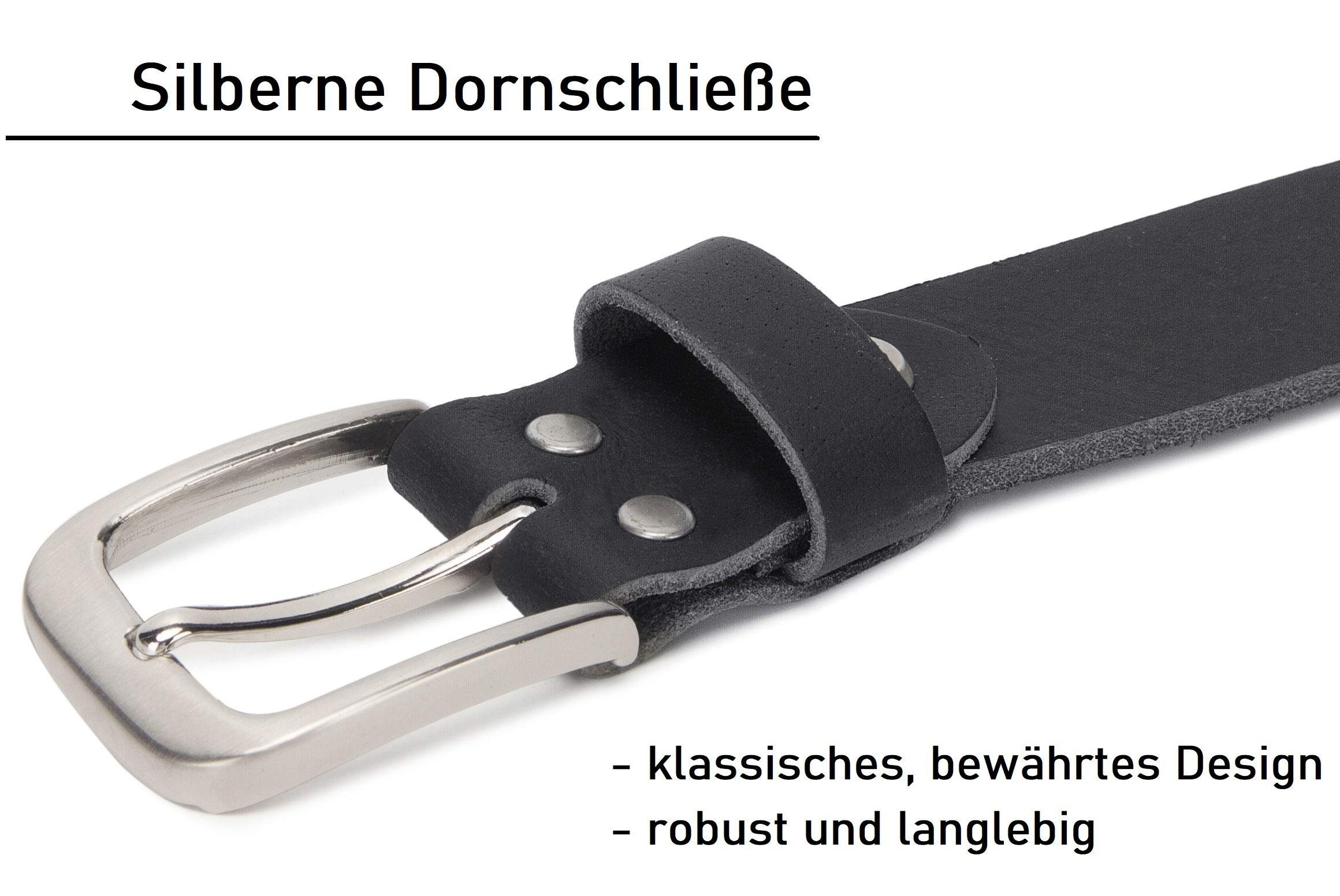 3 Frentree GERMANY aus cm 100% Echtleder, MADE aus IN Leder, Ledergürtel kürzbar, Gürtel breiter Schwarz