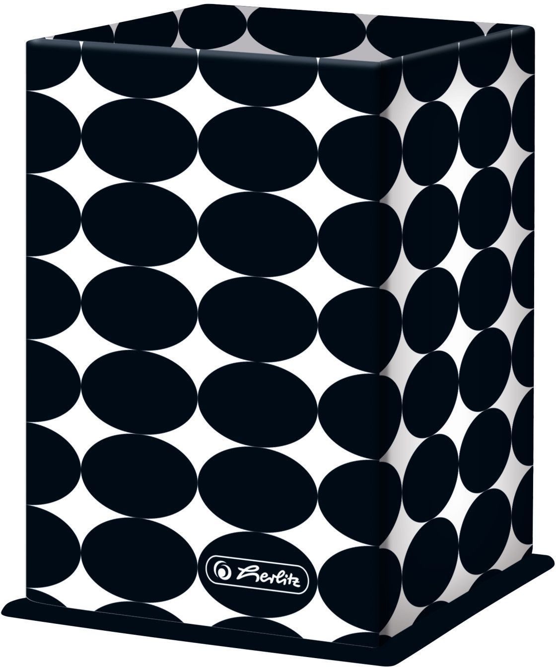 Herlitz Tischaufsatz Stifteköcher 7,6x7,6x10cm Pappe Just Black