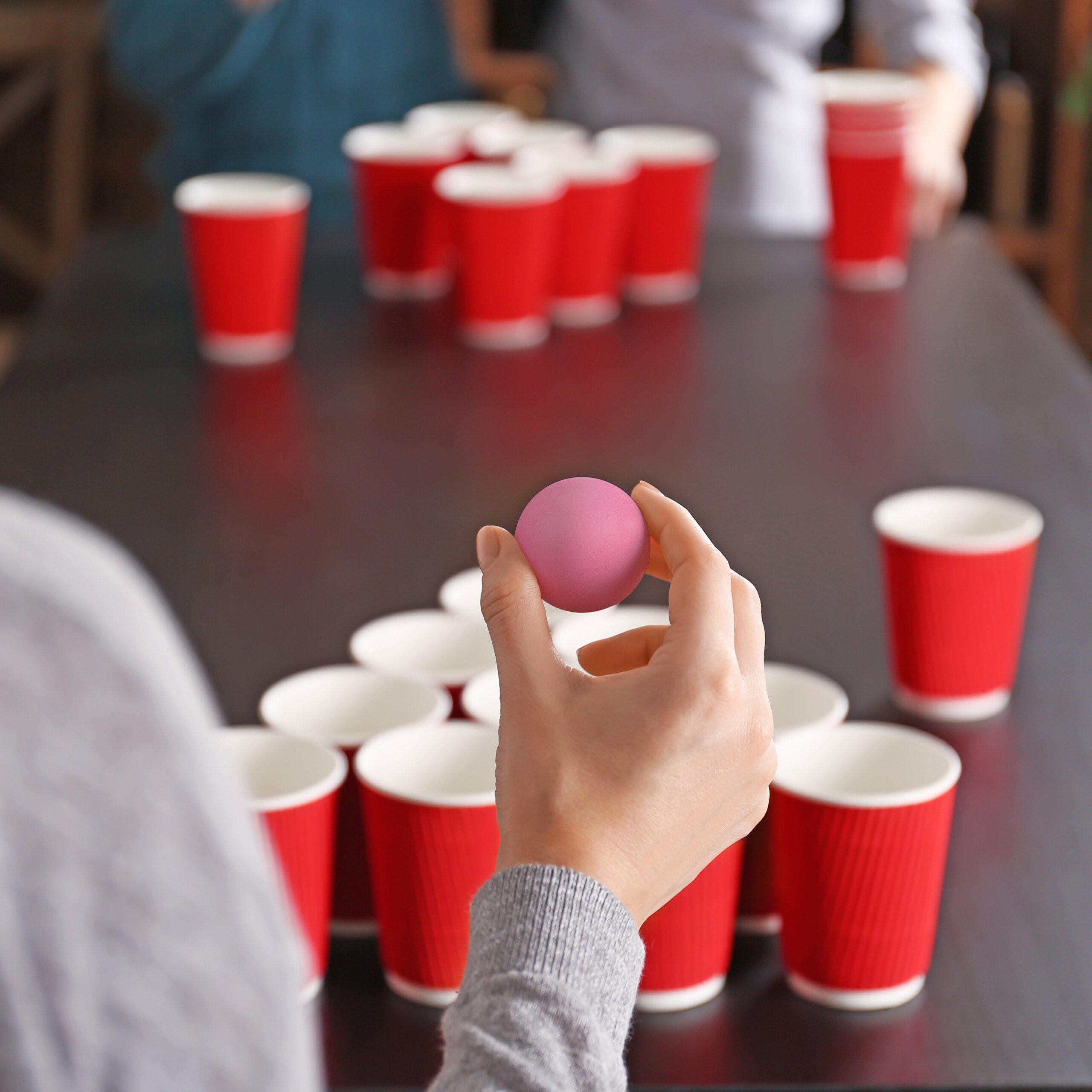 Pinke Tischtennisball 100er Beer Set relaxdays Bälle im Pong