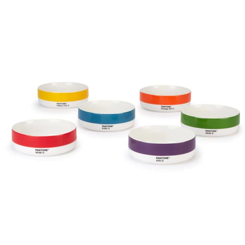 PANTONE Geschirr-Set, Porzellanschale 6er Set Yellow Orange Red Green Blue Violet