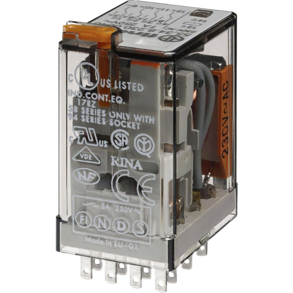 Zeitrelais Finder 55.34.8.024.0050 Steckrelais 24 V/AC 7 A 4 Wechsler 1 St.