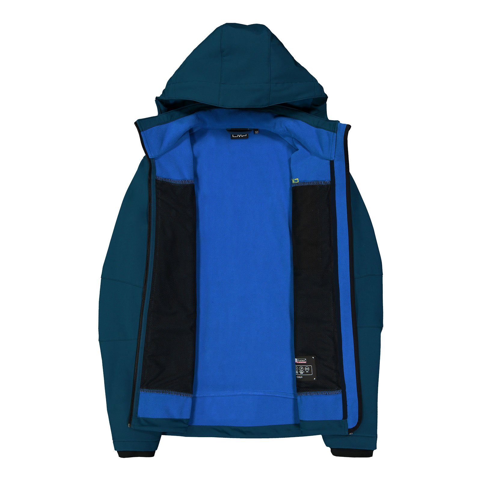 Zip Napoleontasche Jacket CMP Softshelljacke Hood blue M928 mit Man ink