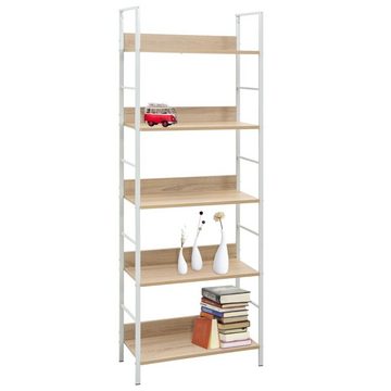 furnicato Bücherregal 5 Regalböden Eiche 60x27,6x158,5 cm Holzwerkstoff