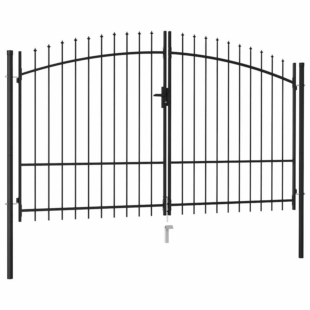 vidaXL Gartentor Zauntor Woerden Doppeltür mit Dornenaufsatz 299,5 x 249,5 cm