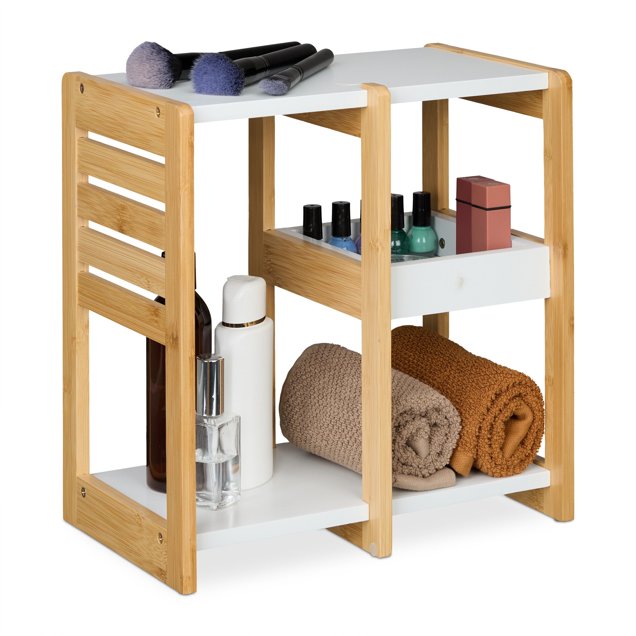 relaxdays Badregal Bambus 3 Ablage, 1-tlg. günstig online kaufen