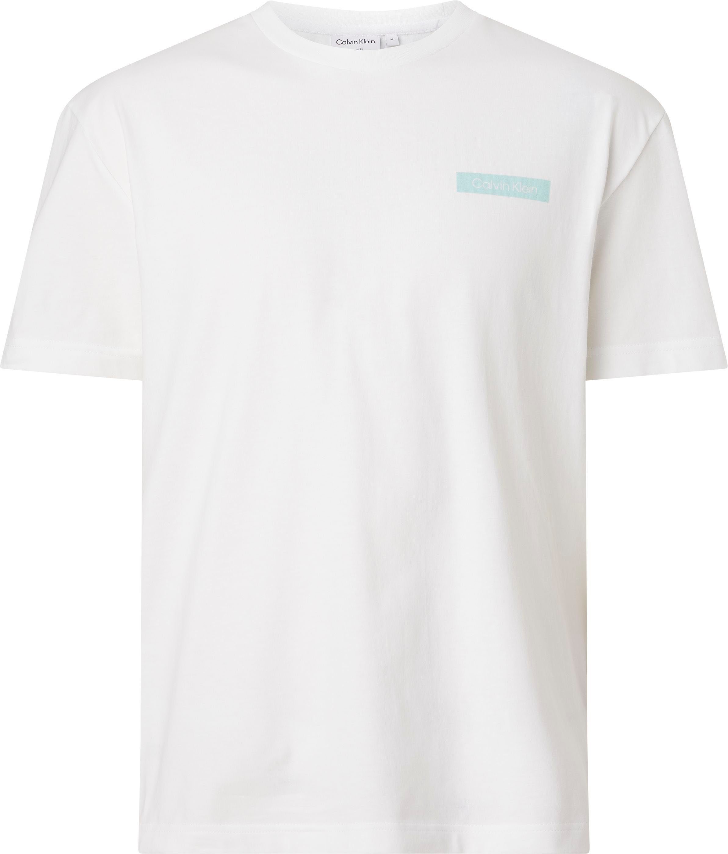 T-Shirt der weiß Calvin Big&Tall mit Brust Logoschriftzug auf Klein