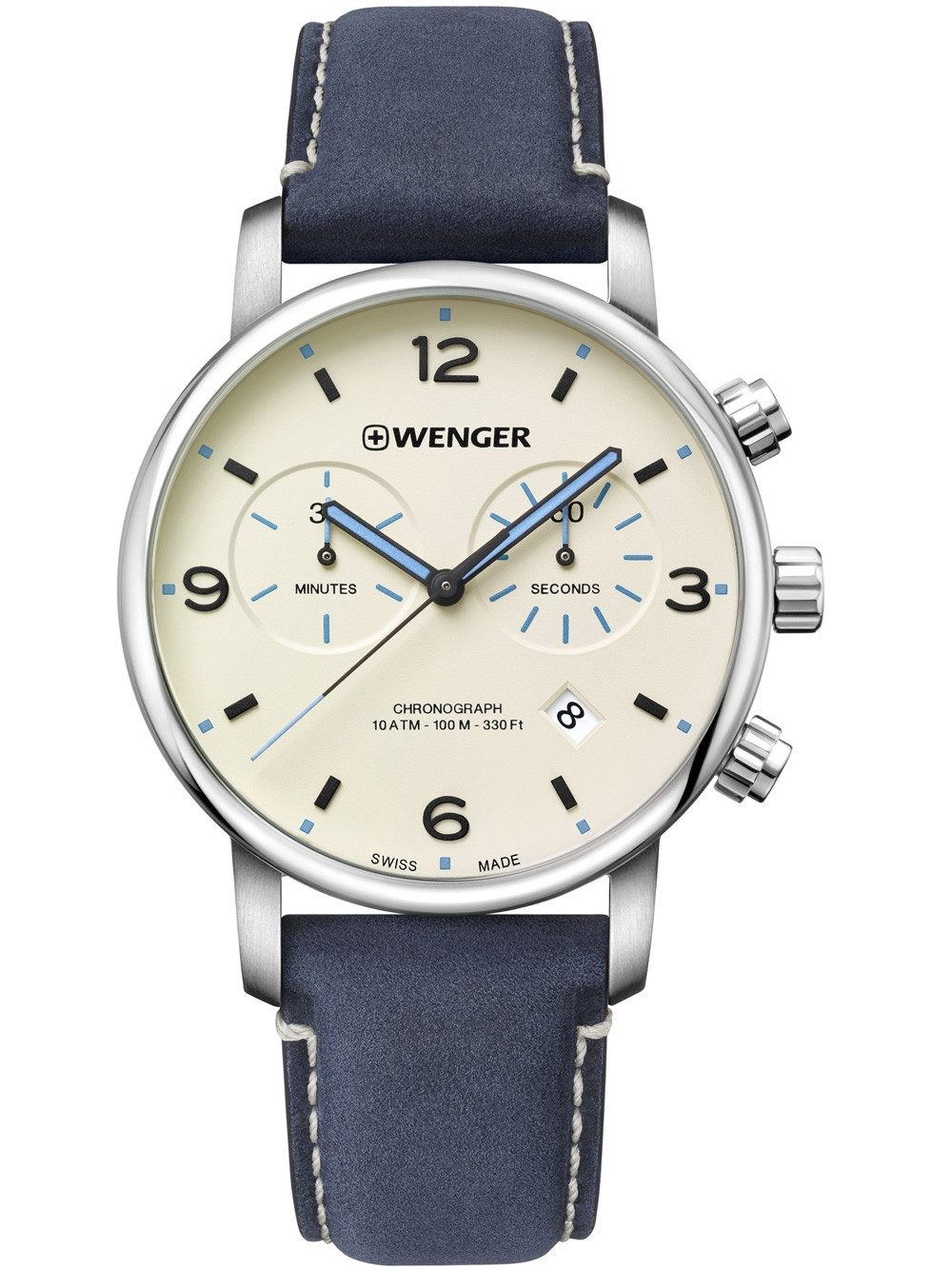 Wenger Quarzuhr Wenger 01.1743.119 Urban Metropolitan Chronograph Herrenuhr 44mm 10ATM Wenger 01.1743.119 Urban Metropolitan Chronograph Herrenuhr 44mm 10ATM
