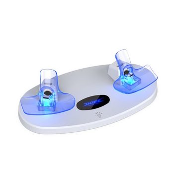 Tadow Ladestation für PS VR2 Controller, LED-Anzeige, Weiß Ladestation (mit 2 Typ-C magnetische Adapter)