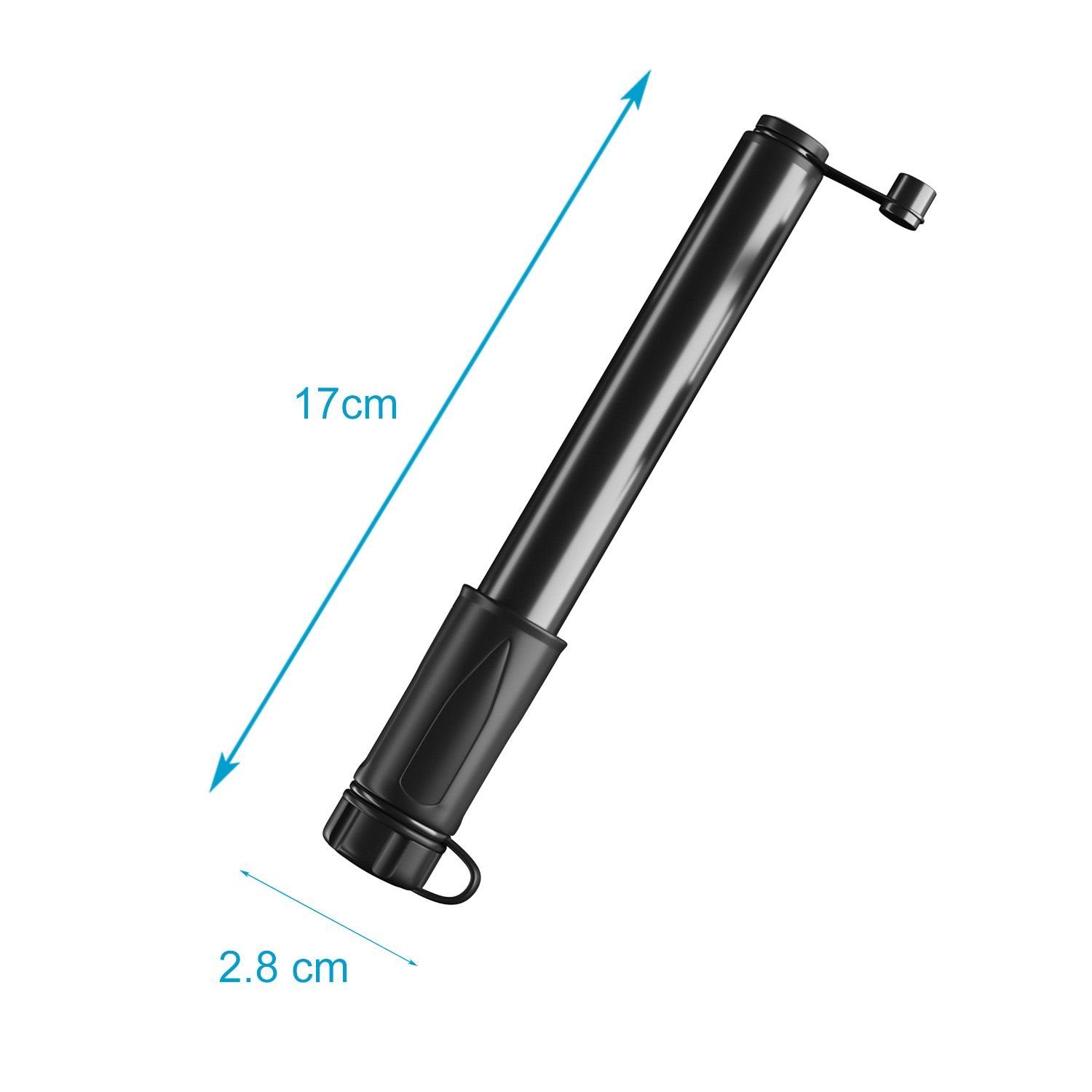 Intirilife Fahrradpumpe (1-tlg), Tragbare Luftpumpe Handpumpe, klein tragbar leicht