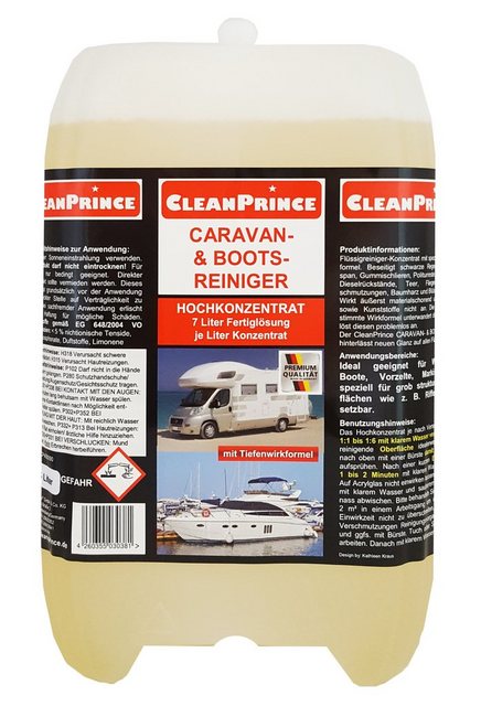 CleanPrince Caravan und Boot Reinigungsmittel Konzentrat 5 Liter Allzweckreiniger