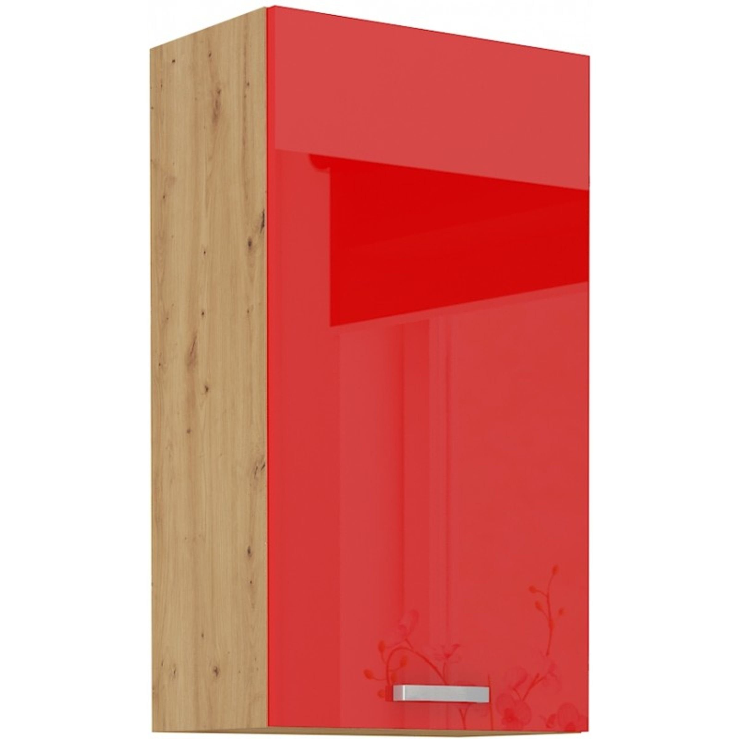 Küchenmodell Küchen-Preisbombe ARTISAN Rot passgenau Küchenzeile + das cm 50 Artisan Küche, Eiche Küchenblock Hochglanz Hängeschrank für