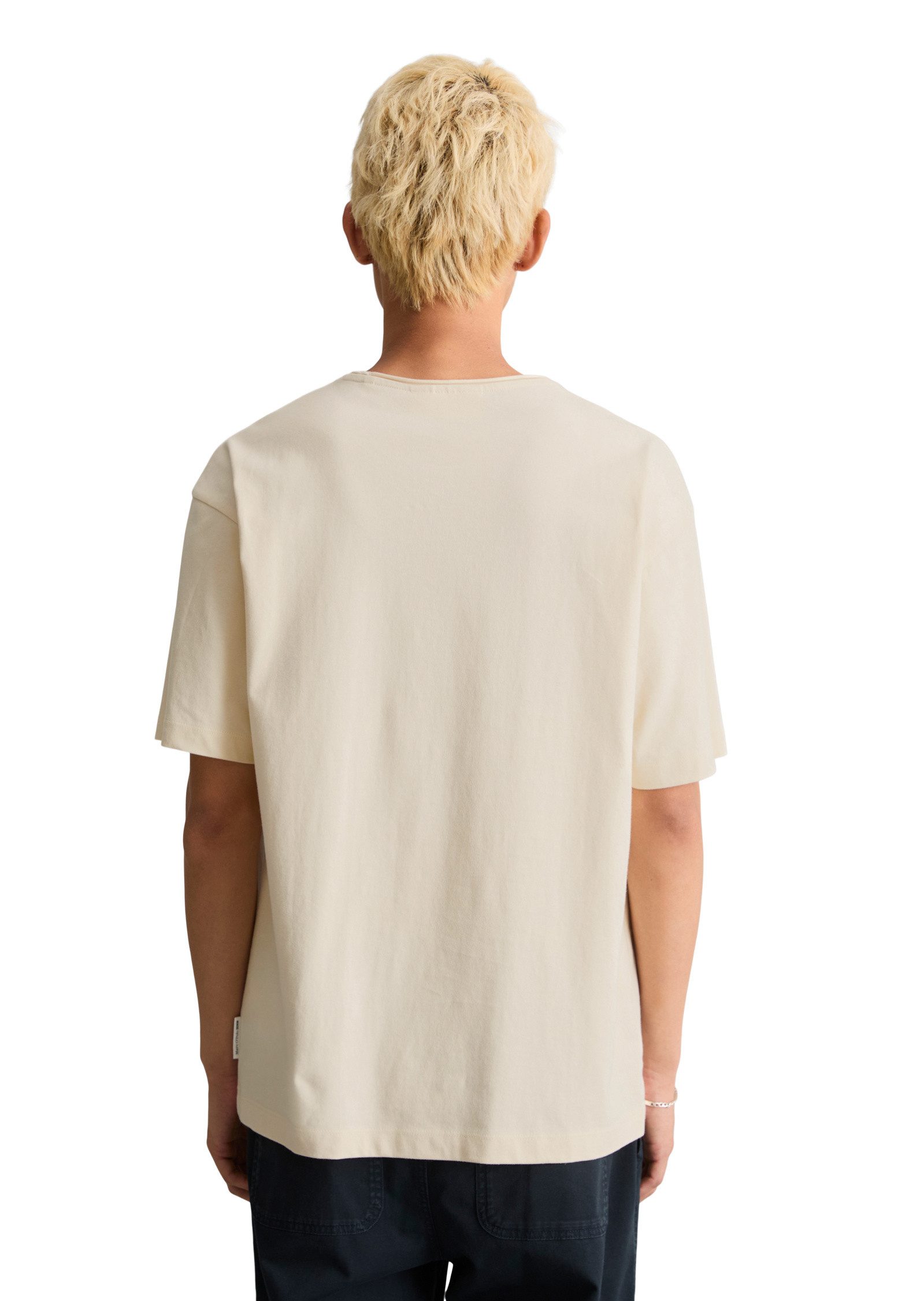 Marc O'Polo DENIM T-Shirt mit Rollkante am Ausschnitt