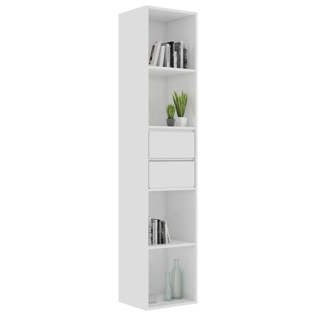 vidaXL Bücherregal Bücherregal 1-tlg. 36x30x171 Hochglanz-Weiß Holzwerkstoff, cm