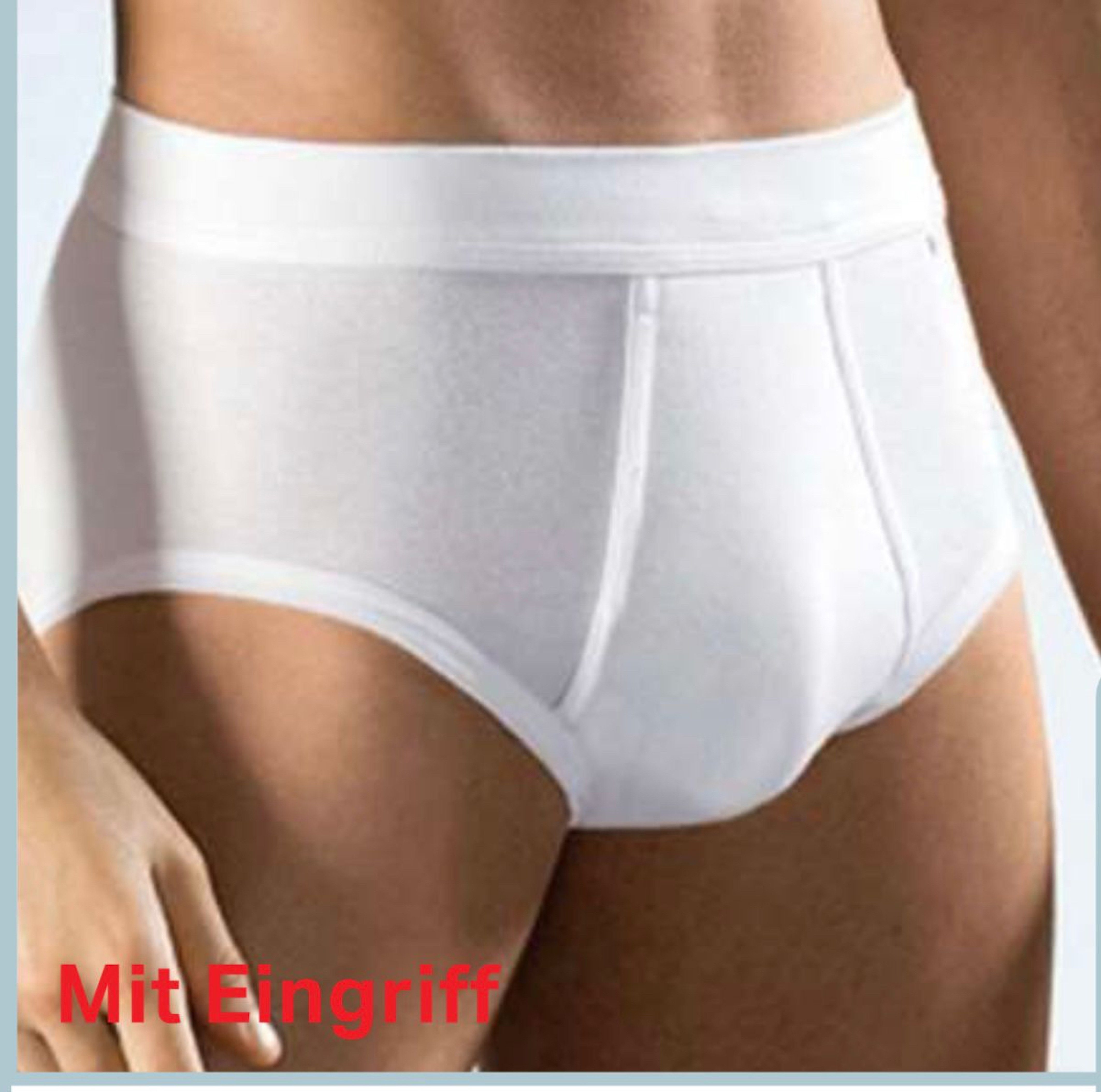 Eingriff Premium Feinripp M L % XXL XXXL (Spar-Set, 100 XL cwonlineshop slips Slip Unterwäsche mit Stück Baumwolle 6-St) Weiß 6 Herren Qualität Unterhosen