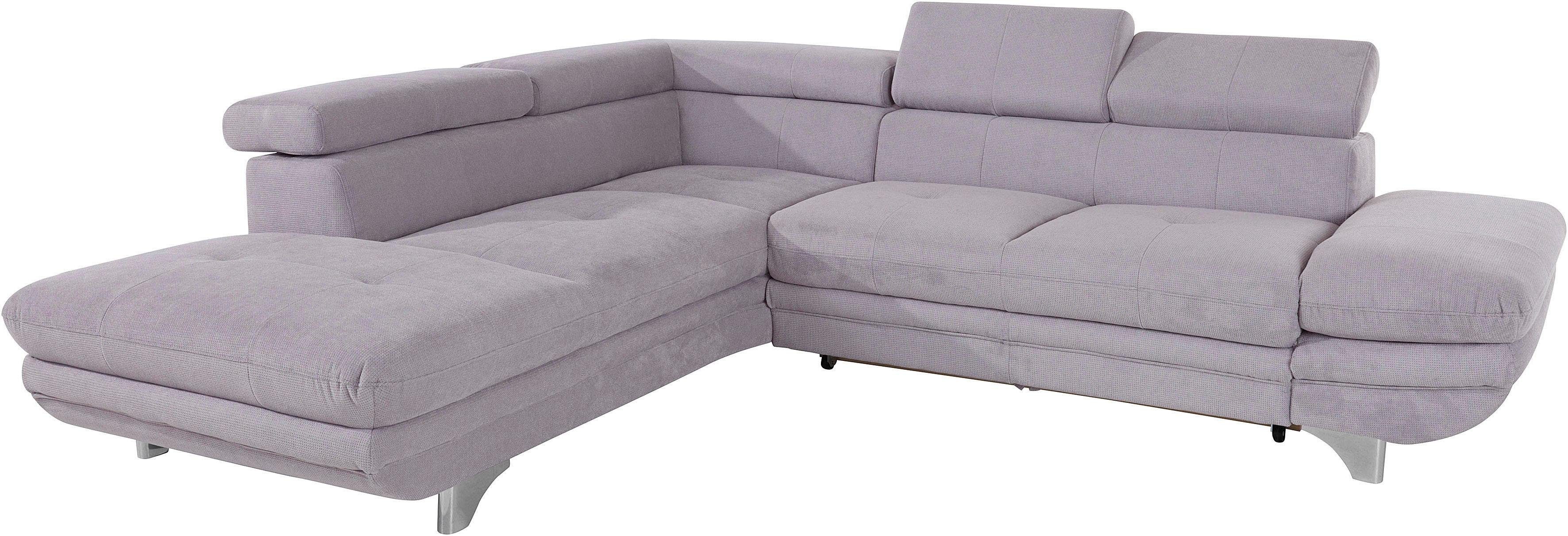 COTTA Ecksofa Enterprise L-Form, mit Arm- & Kopfteilverstellung, wahlweise mit Bettfunktion