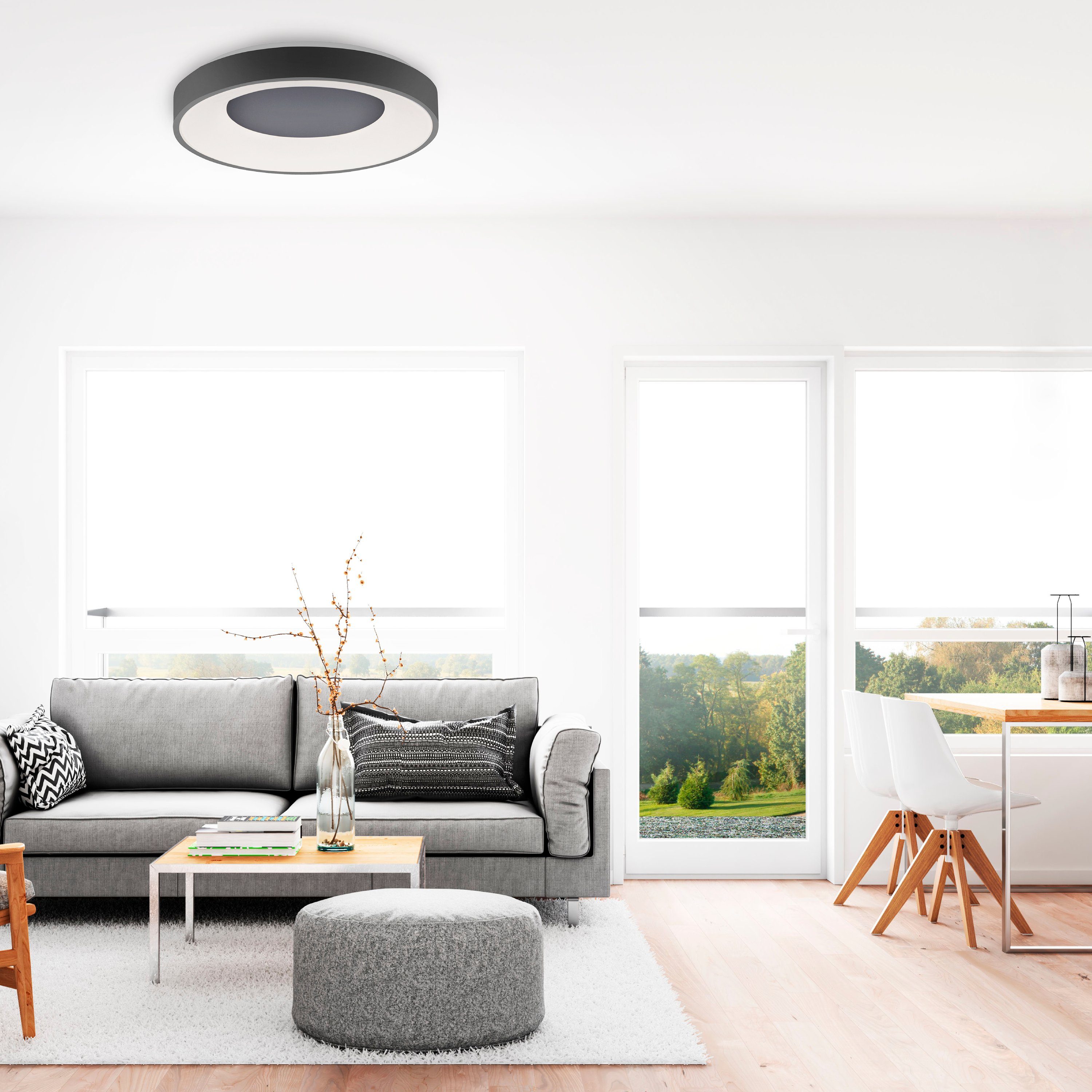 SellTec LED Deckenleuchte LED Deckenlampe ANIKA CCT, CCT Farbwechsel, dimmbar über Fernbedienung, Serienschaltung, 1xLED-Board/26,50W/2700-5000K, warmweiß-tageslichtweiß (CCT), dimmbar per Fernbedienung, Farbwechsel warmweiß - kaltweiß