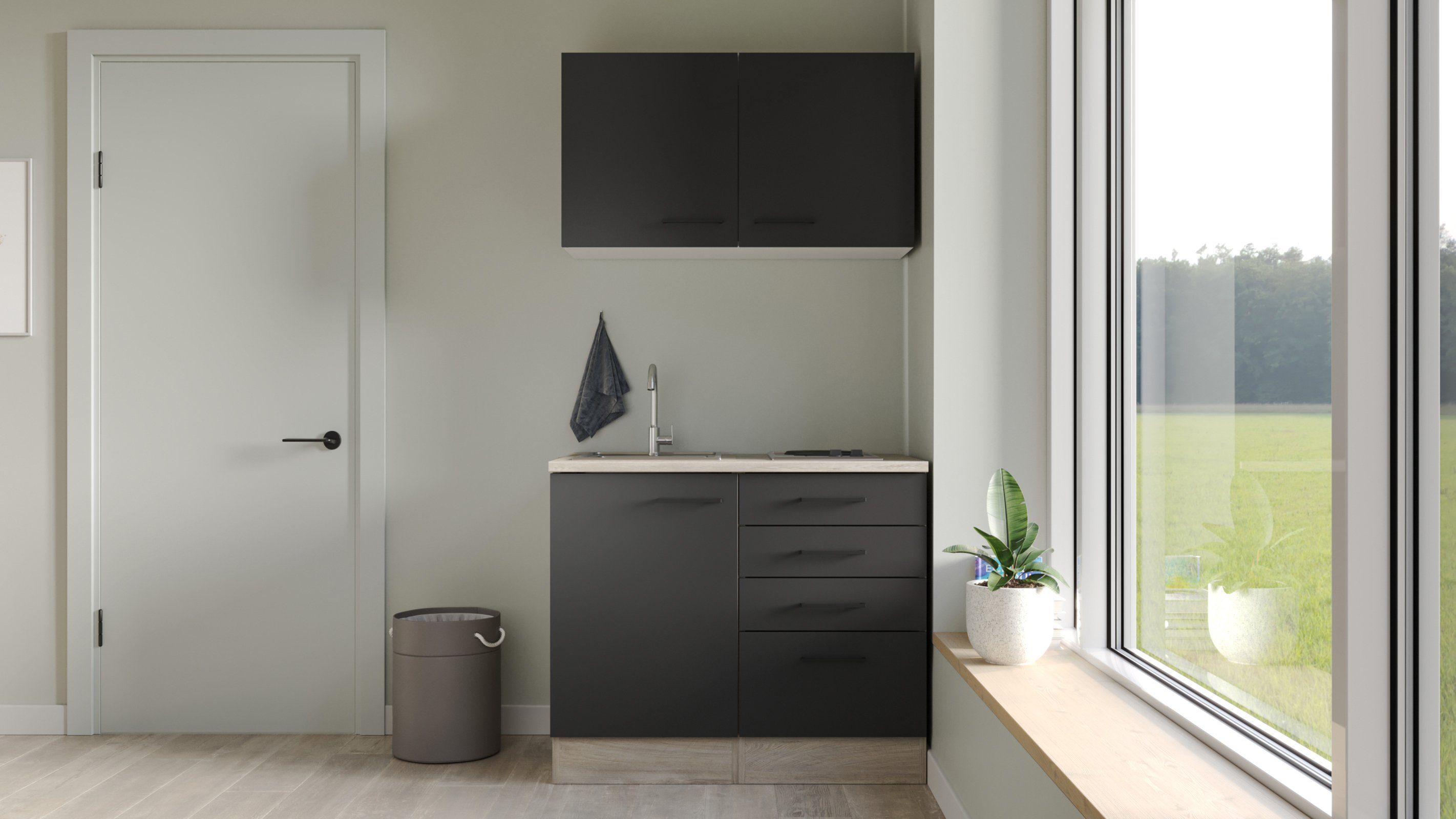 Flex-Well Küchenzeile Capri, mit E-Geräten, Gesamtbreite 100 cm, in weiten Farben erhältlich