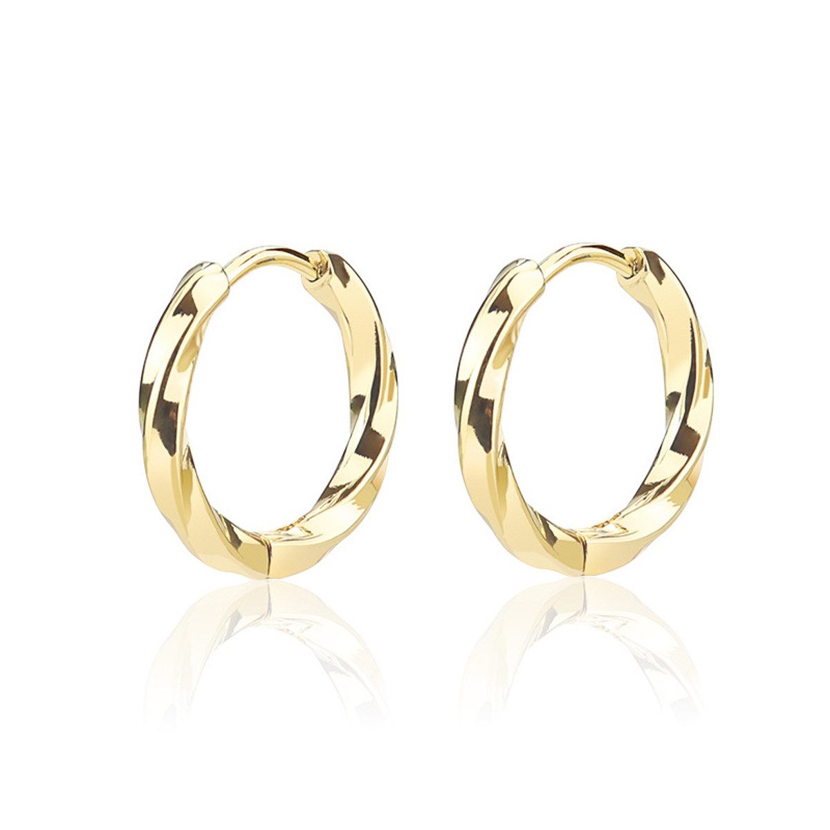 Paar Creolen Ohrringe Damen Edelstahl Silber oder Gold Damencreolen Damenohrringe