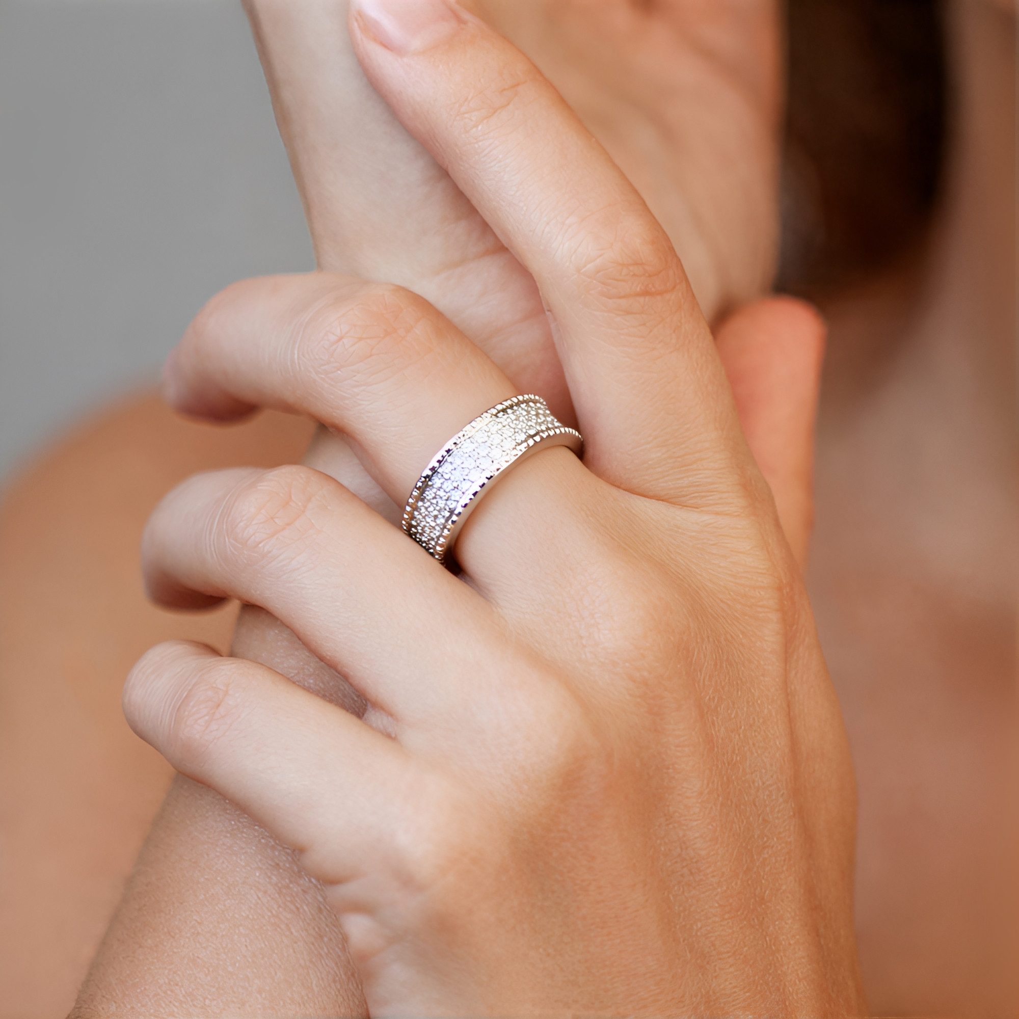 Cavill Silberring Sterlingsilber Ring Damen mit Zirkon Pavé, 20x20 mm, Echtschmuck (1-tlg)