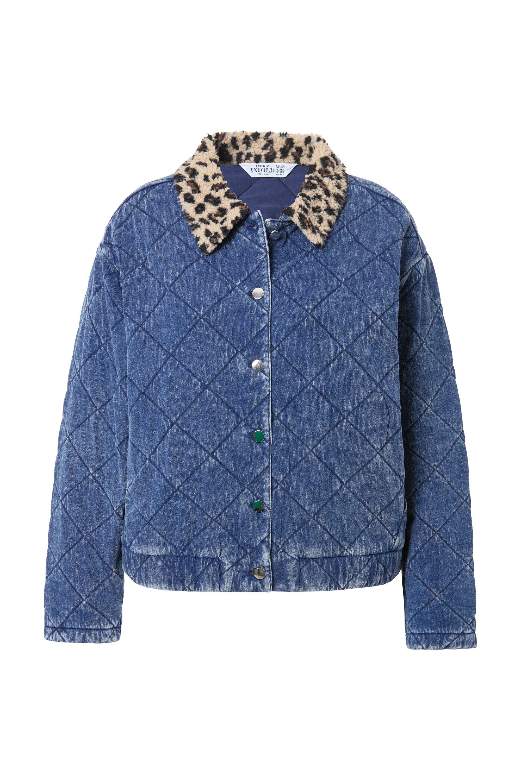 Studio Untold Sommerjacke Stepp-Blouson Blouson Shape Leo-Fleecekragen günstig online kaufen