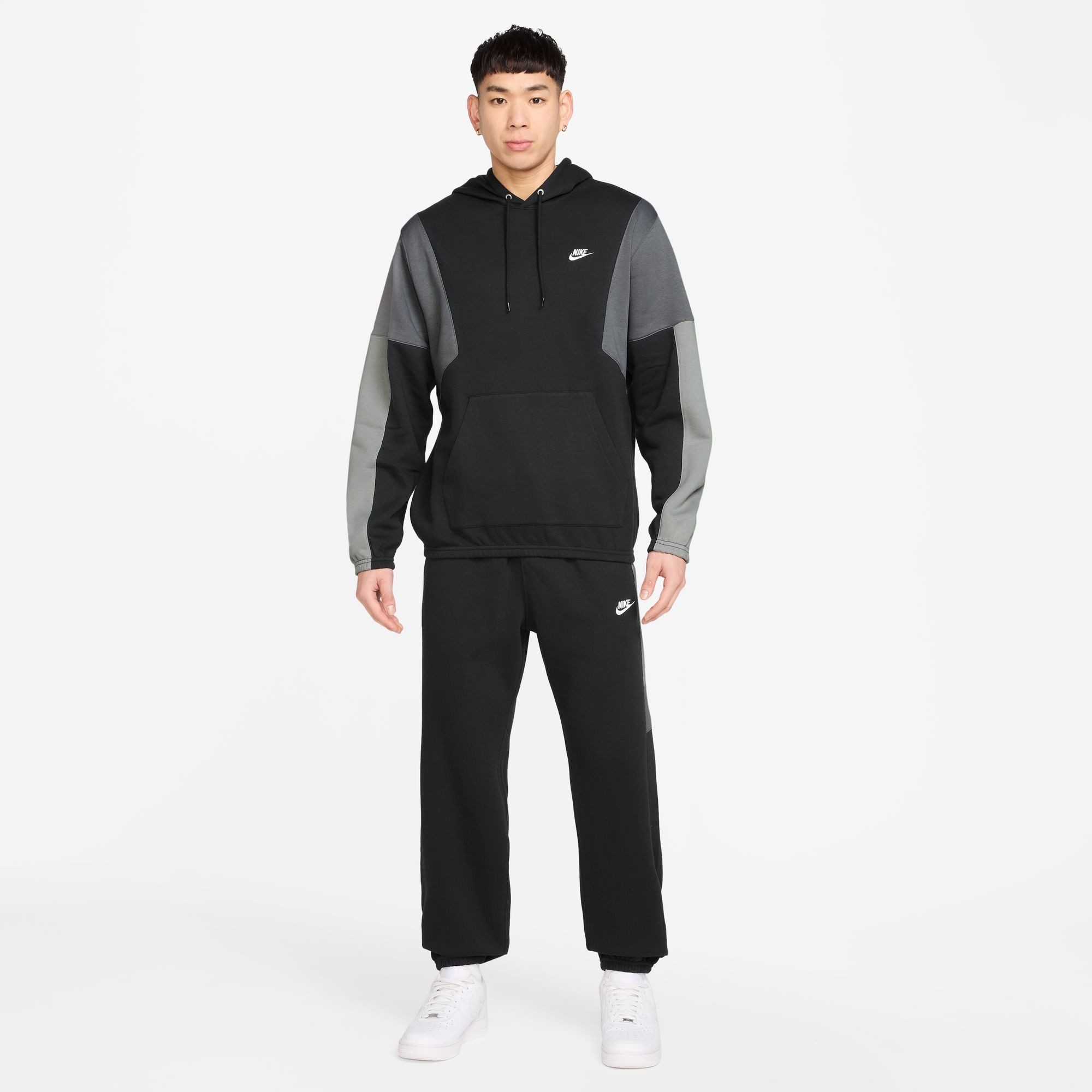 Nike Sportswear Trainingsanzug M NK CLUB FLEECE HDED TRACK GX, für Freizeit und Training, sportlicher Stil, angenehmer Tragekomfort
