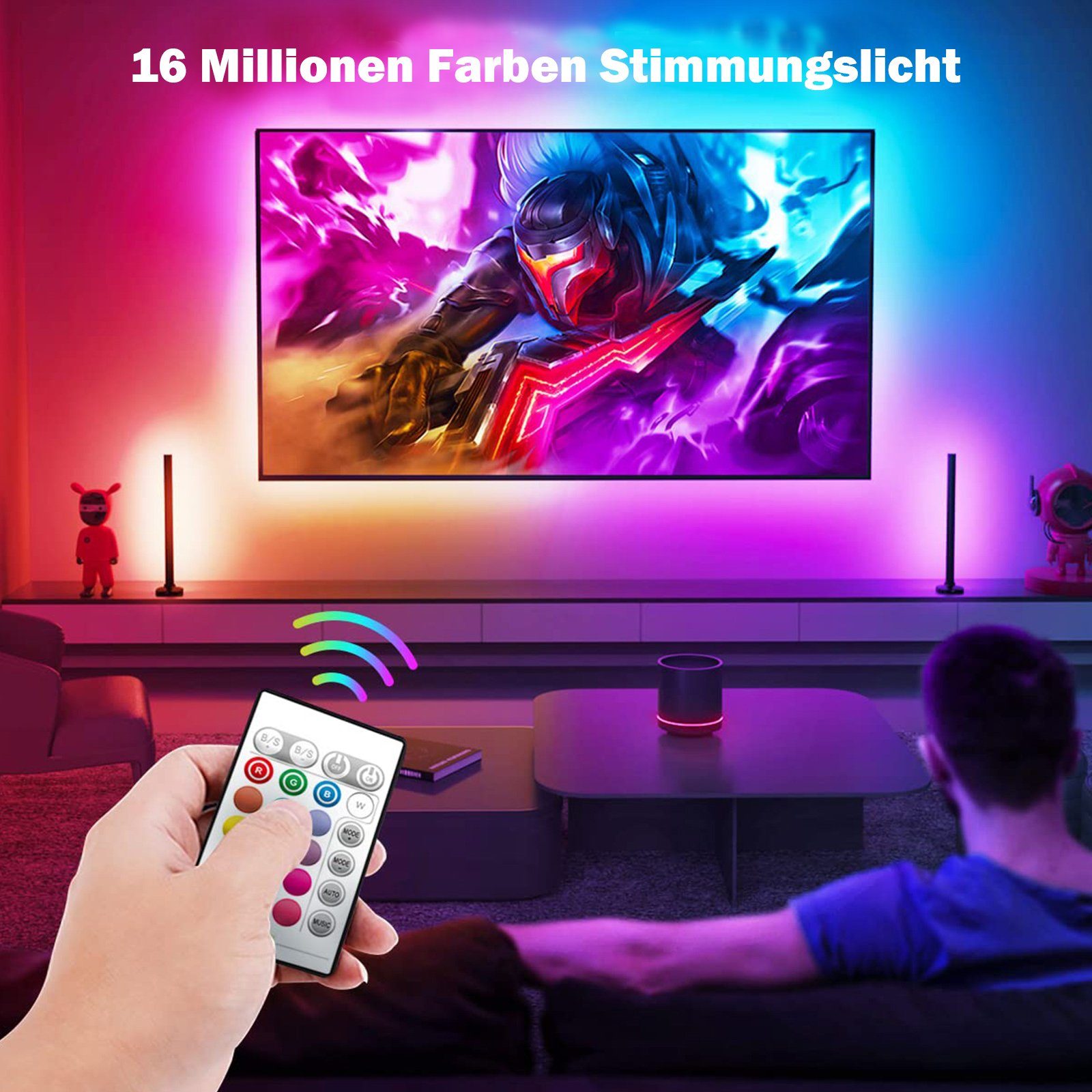 Jibenhome LED Stripe TV LED-Hintergrundbeleuchtung Dimmbar RGB TV-LED-Licht günstig online kaufen