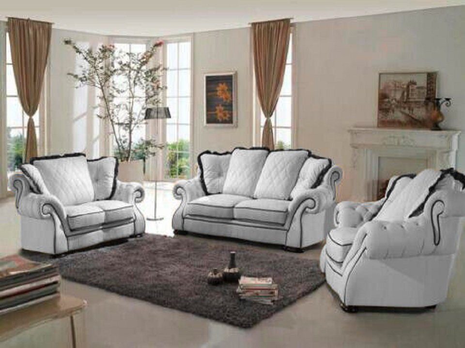 JVmoebel Sofa Klassische Couchgarnitur 3+2+1 Garnitur Teile Sofort, Sofa Sitz Leder Polster 3
