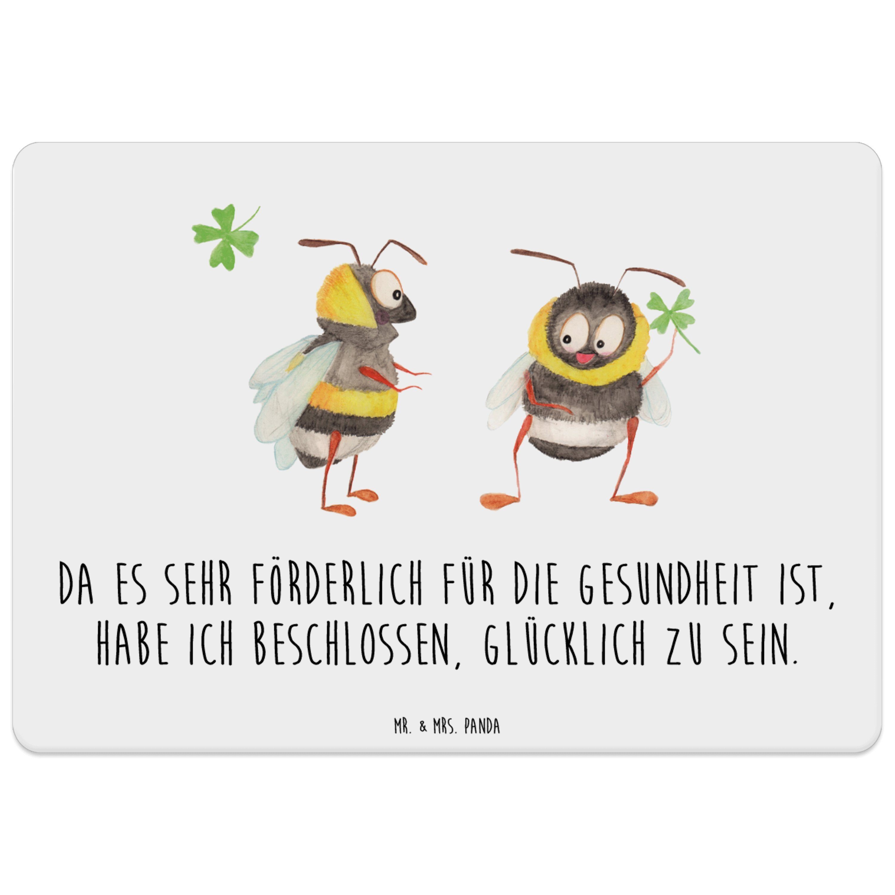 Platzset, Hummeln Kleeblatt - Weiß - Geschenk, Tiere, Spruch schön, Platzset, G, Mr. & Mrs. Panda, (1-St), Funktionales Design