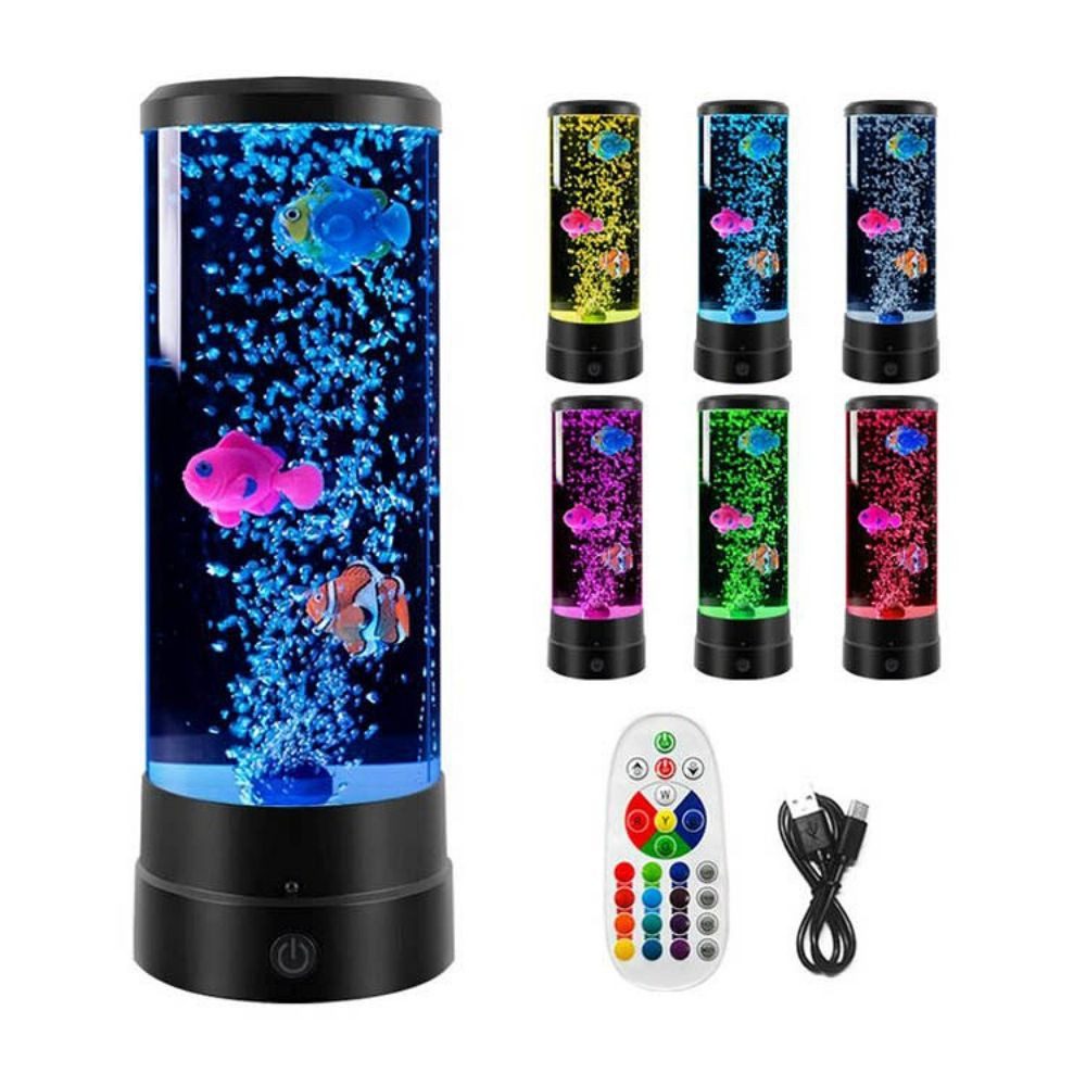 QUBEBU LED Dekolicht Lavalampe LED Fischlampe Mit Fernsteuerung Lava Lampe günstig online kaufen