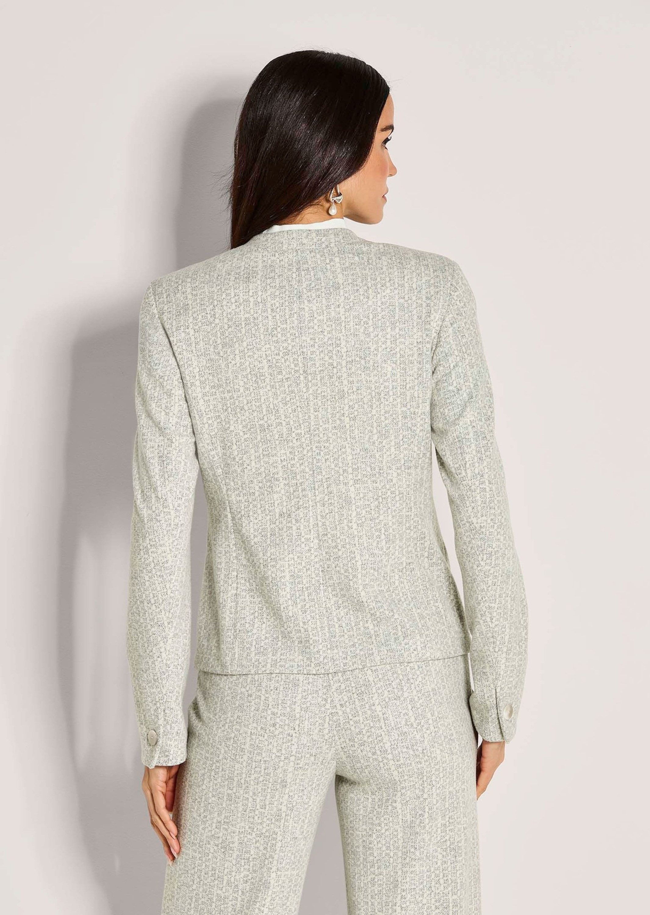 MADELEINE Kurzblazer Eleganter Businessblazer mit Stehkragen Blazer in minimalistischem Design mit Taschen und langen Ärmeln
