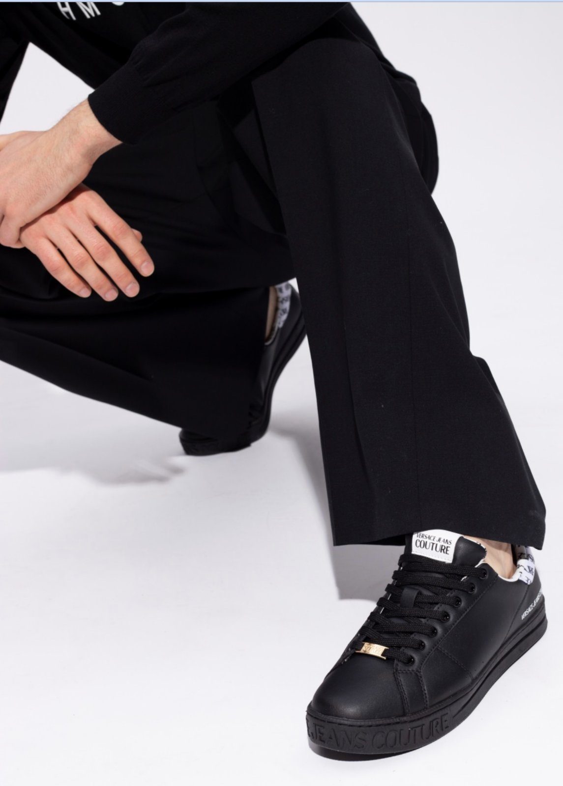 Versace JEANS COUTURE Multi Logo Trainers Low-Top Sneakers Schuhe Sho Sneaker