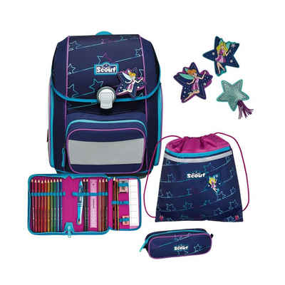 Scout Schulranzen GENIUS Blue Star 5-tlg. (5-teilig), Ergonomisch, 1.-4. Klasse