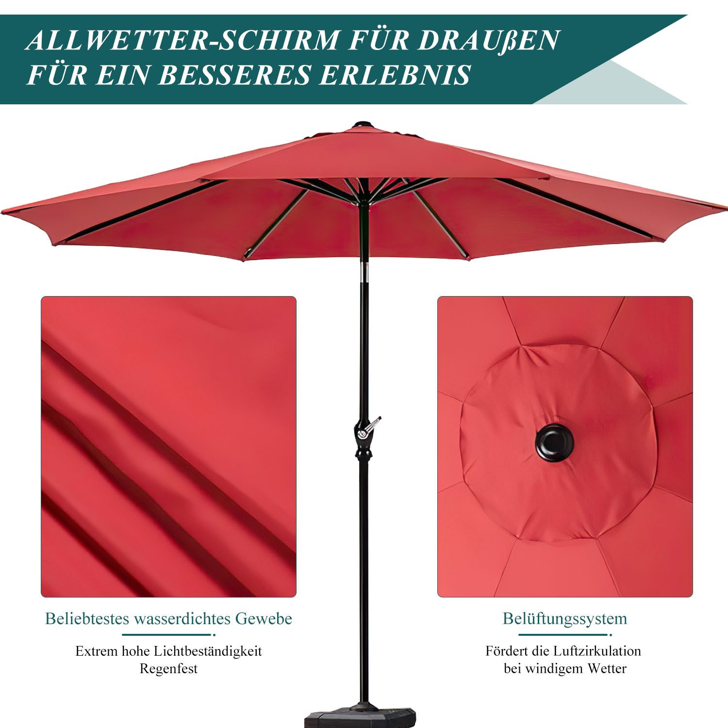 SURFOU Sonnenschirm Ø 274 cm Strand günstig online kaufen