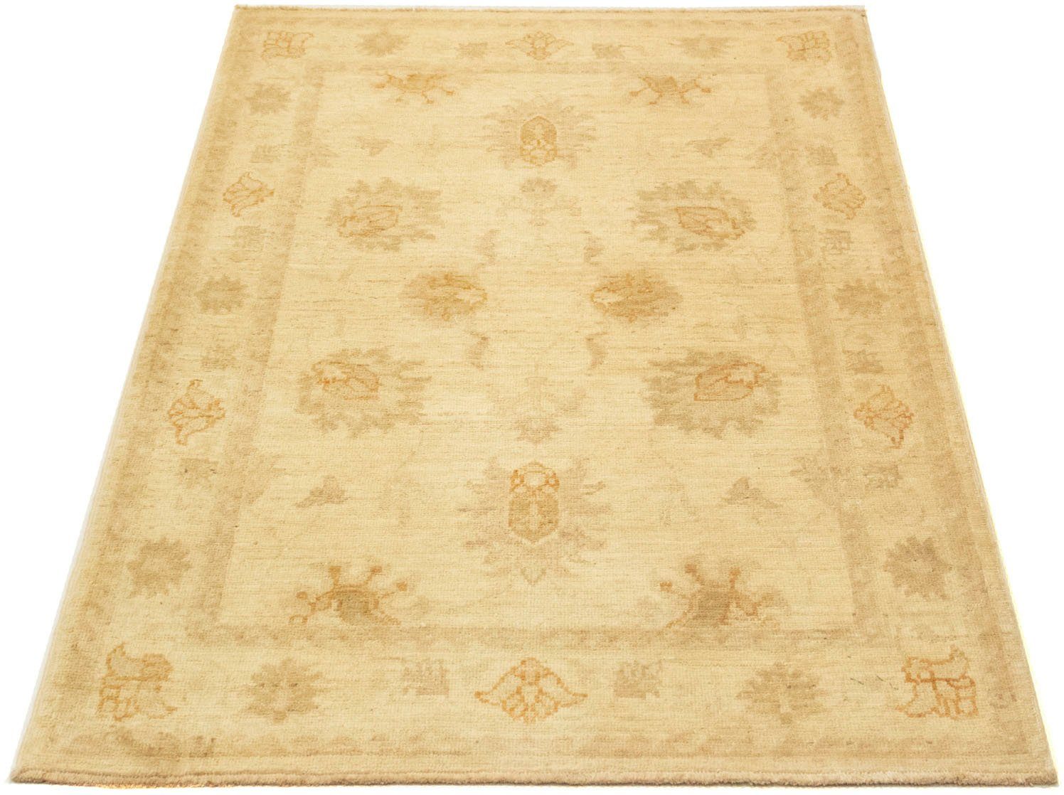 Wollteppich Farahan Teppich handgeknüpft beige, morgenland, rechteckig, Höhe: 7 mm