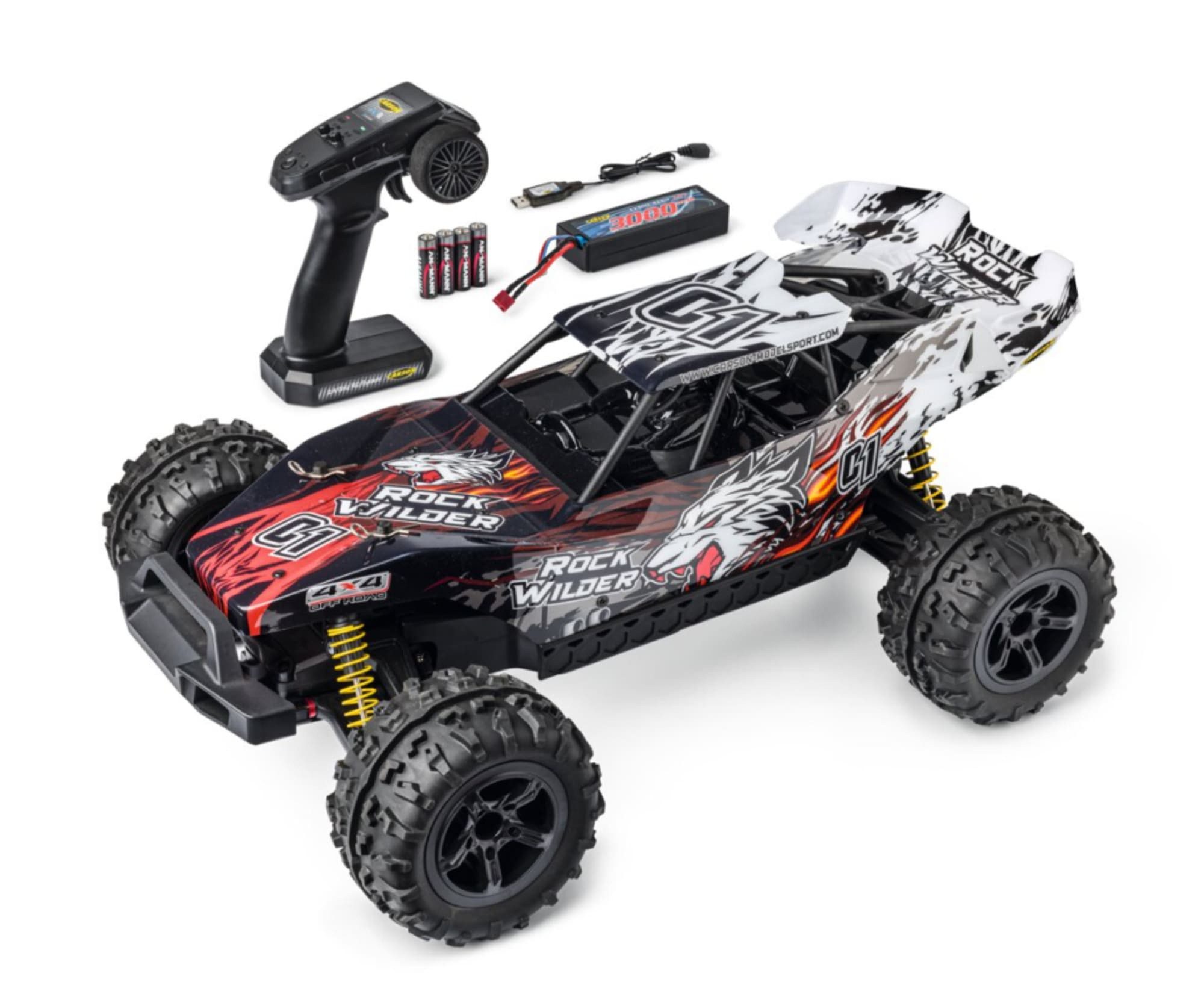 CARSON RC-Buggy Carson 1:8 RC Rock Wilder 100% RTR schwarz/rot