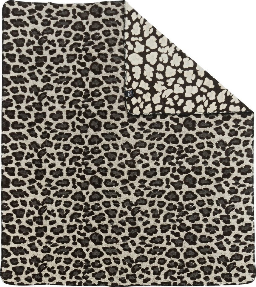Wohndecke Leopard, done.®, Wohndecke mit einfassender Ziernaht im Leo-Look,  Kuscheldecke