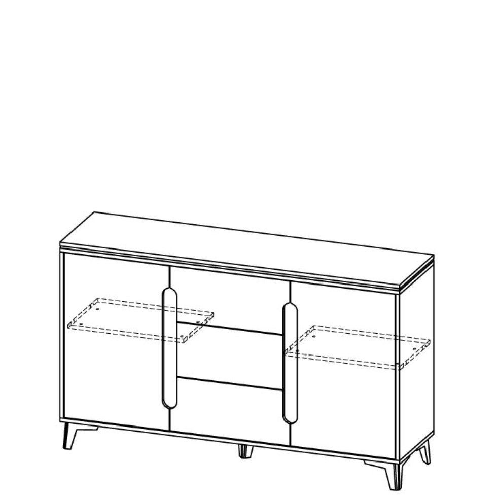 Xlmoebel Kombikommode Braune Holzkommode im modernen Design mit luxuriösen Akzenten (Kommode, 1 St., Kommode), Hergestellt in Europa