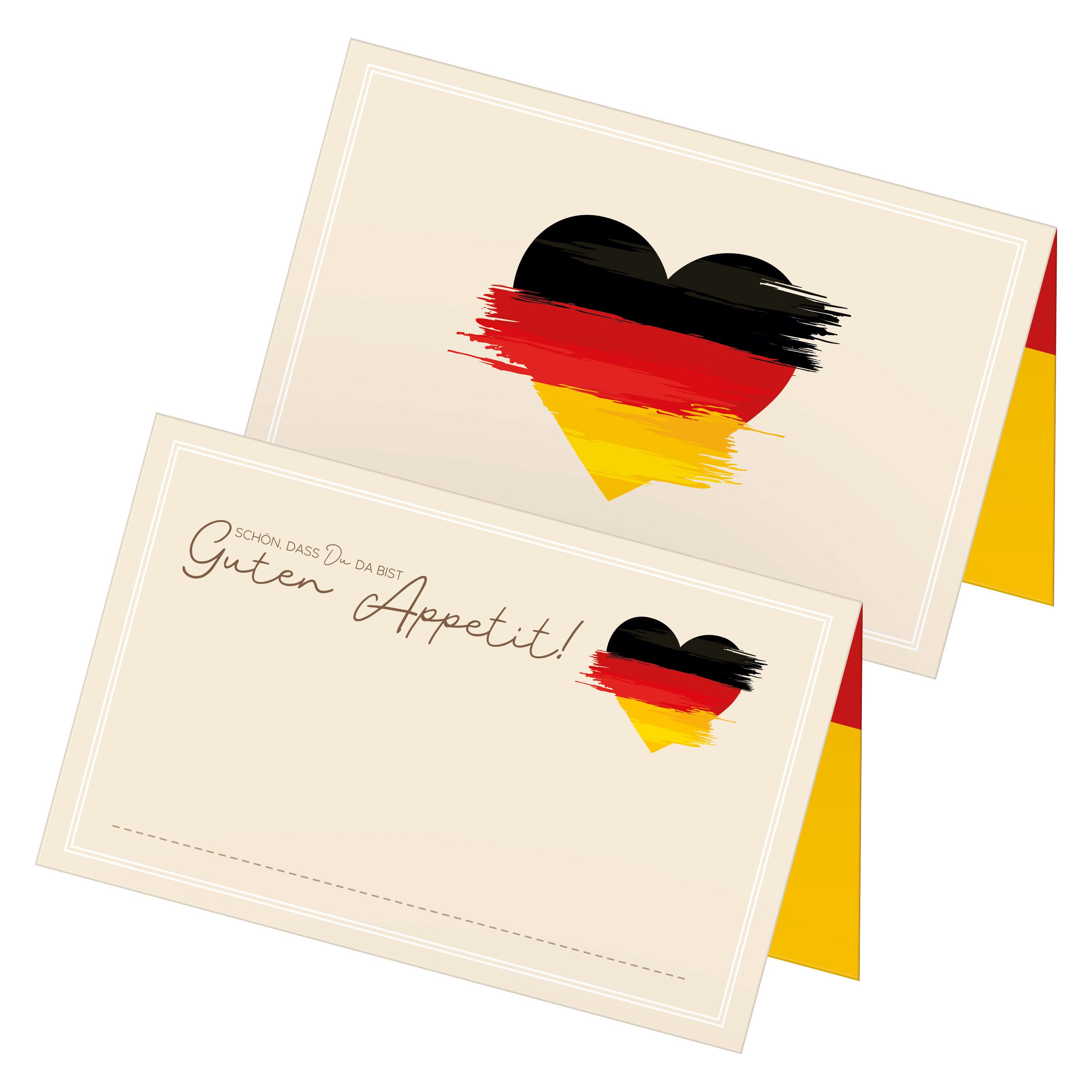 itenga Papierdekoration itenga 48x Tischkarten Platzkarten DEUTSCHLAND, Motiv mit deutscher F