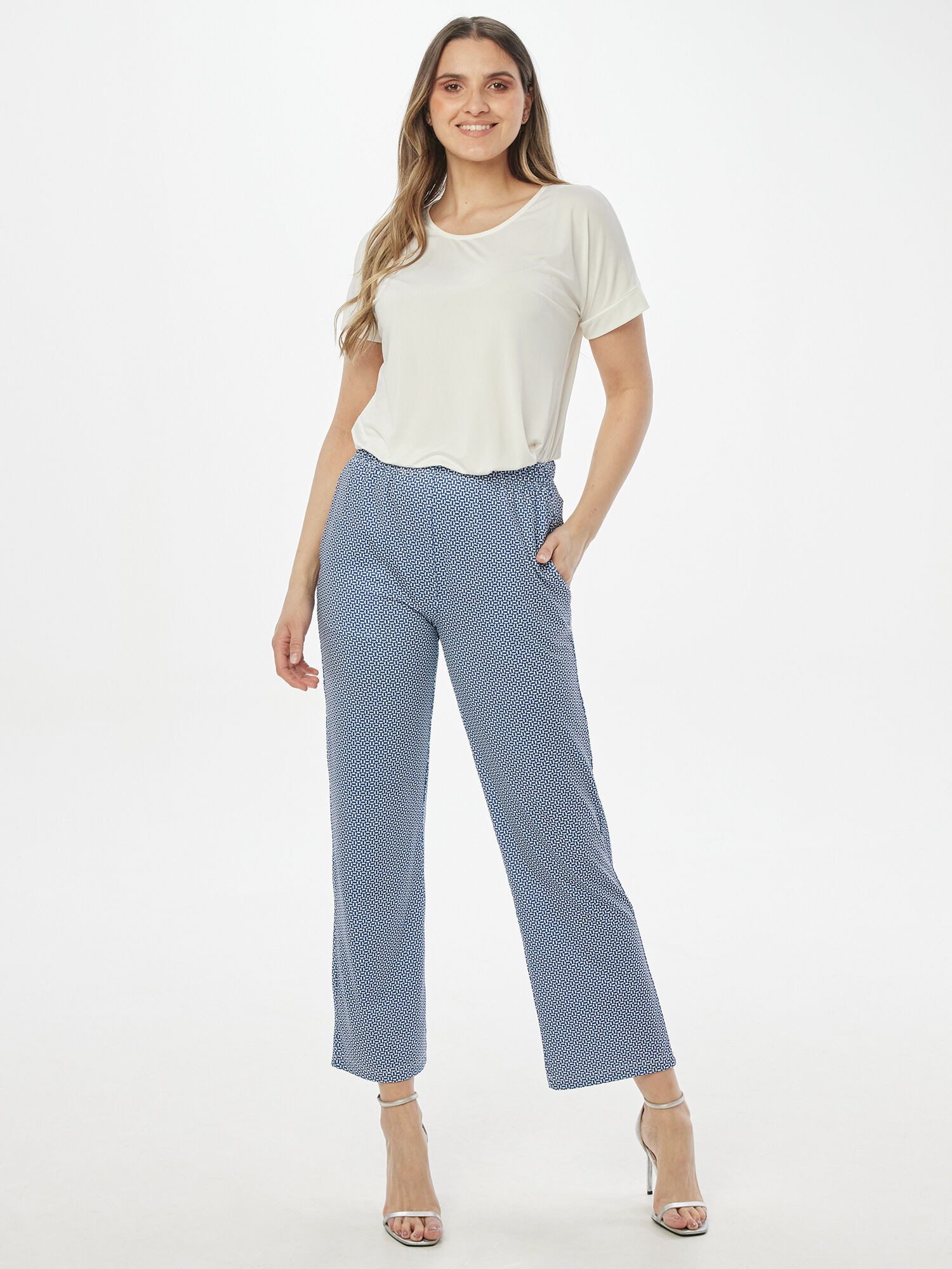 MIALUSSO Palazzohose Relaxhose mit abstraktem Muster mit abstraktem Muster
