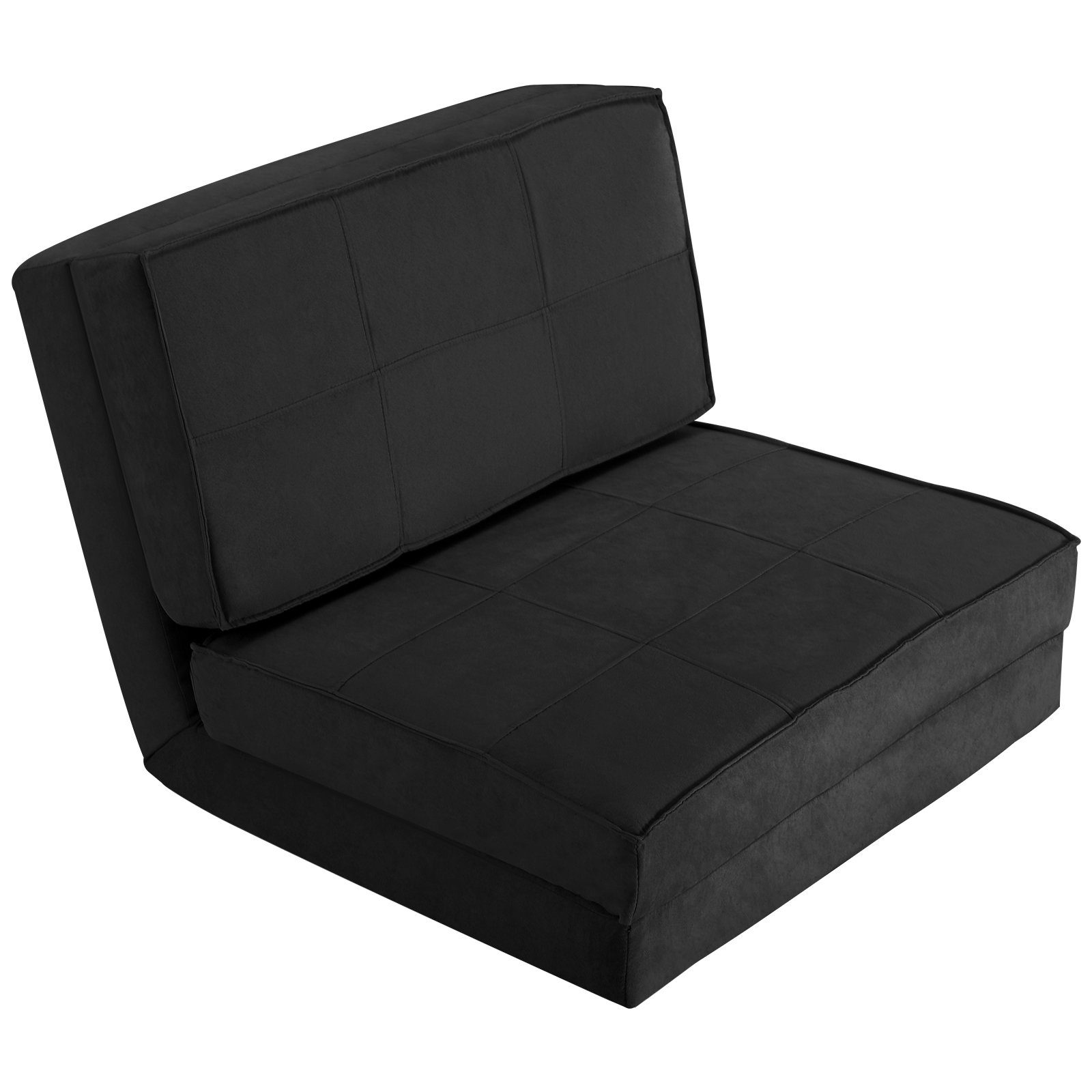 Schwarz 211x75cm, Rücklehne verstellbare COSTWAY Schlafsofa, Bodensofa, Klappbett,