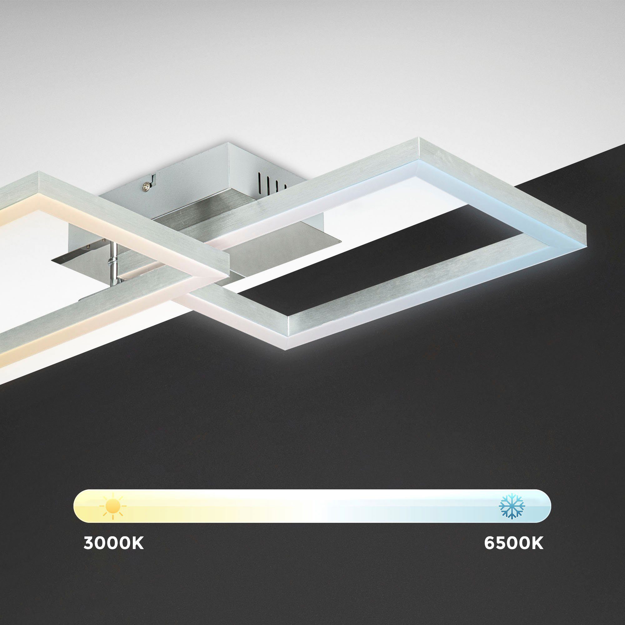 B.K.Licht LED Deckenleuchte BK_FR1547 Smarte CCT, Fernbedienung, integriert, RGB, fest Farbwechsel, Tuya-App, Lichteffekte, WIFI CCT LED-Deckenleuchte, - RGB, LED mit Nachtlichtfunktion über Frame