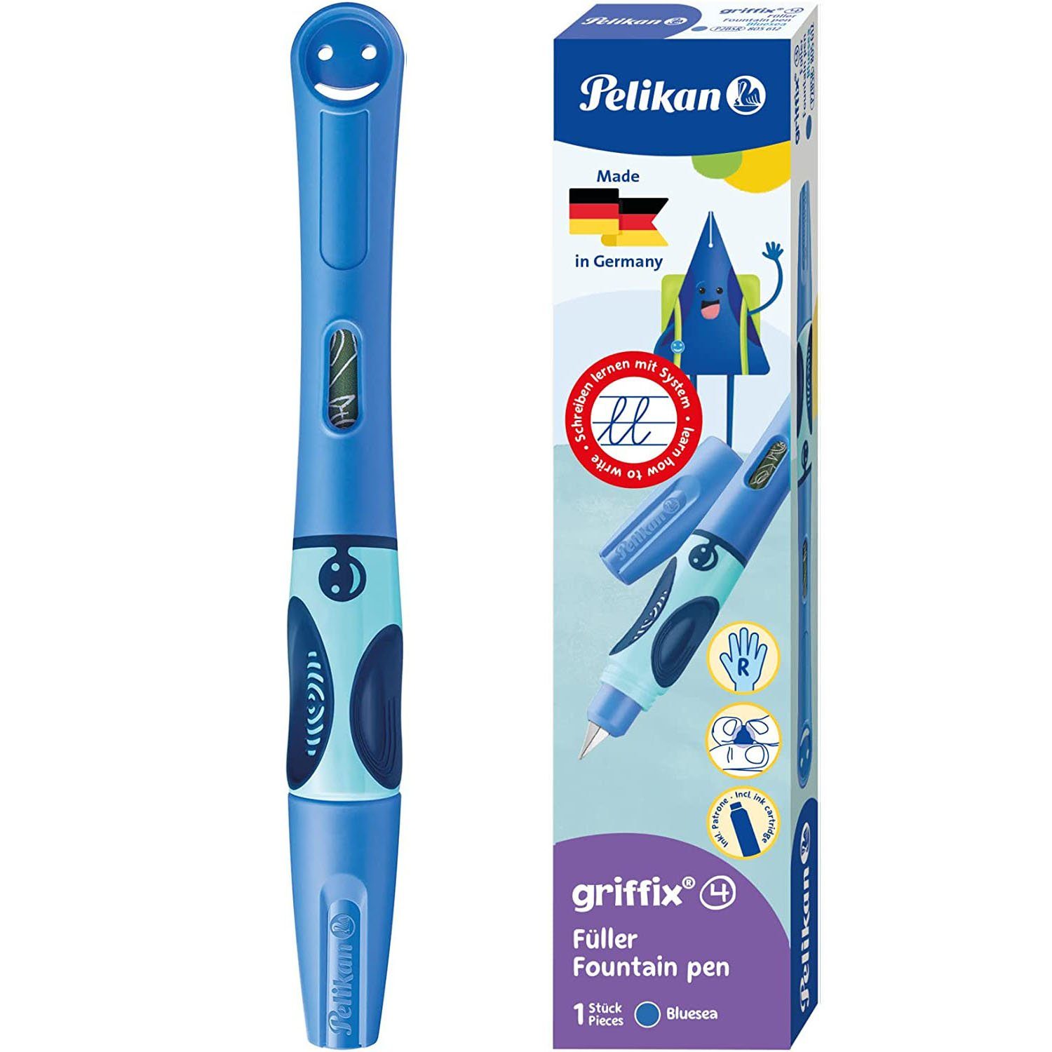 Pelikan Füllfederhalter Pelikan griffix Füllhalter Bluesea, für Rechtshänder
