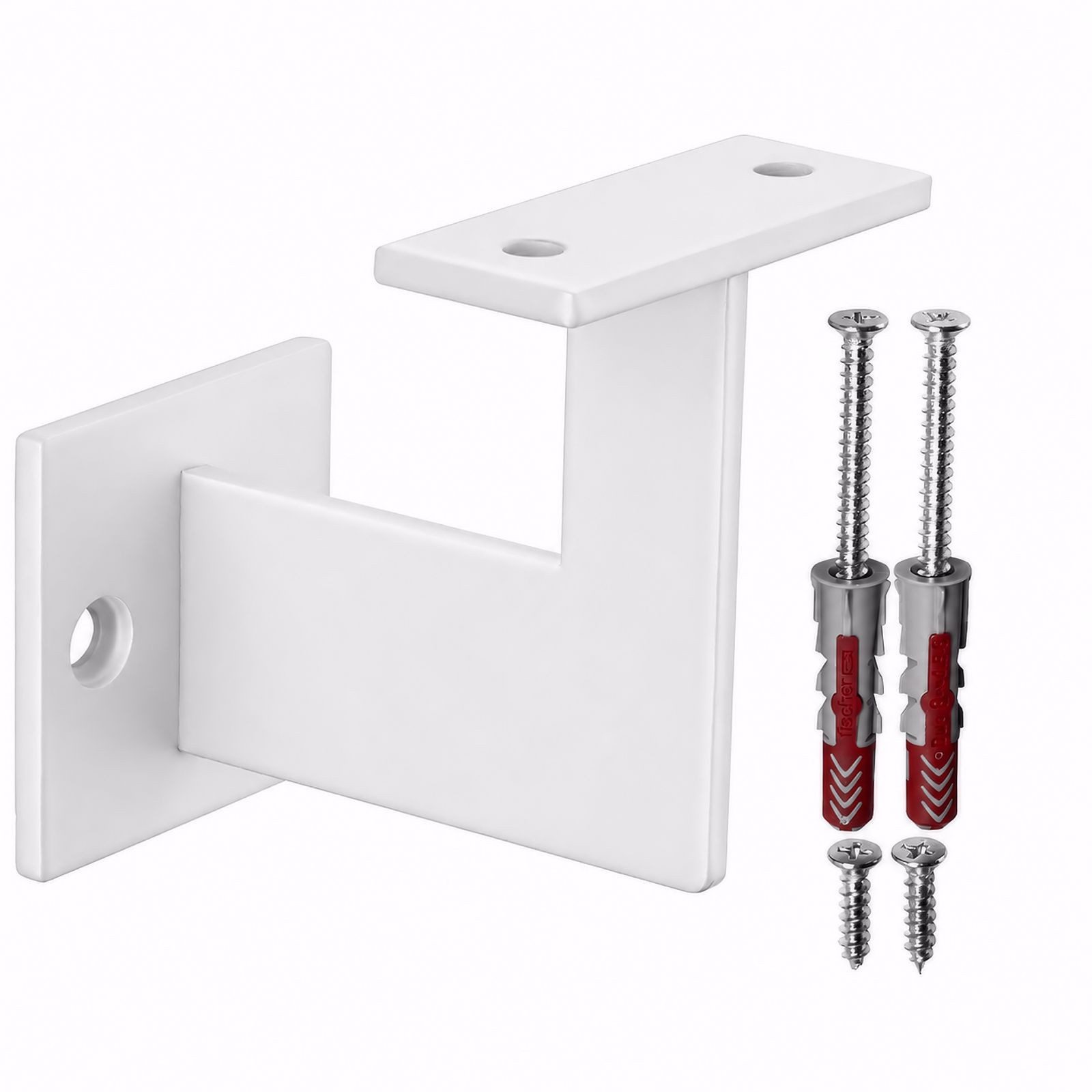 SO-TECH® Handlauf Handlaufhalter PULSE 90° Geländerhalter flach 63x81x78 mm, (1 St), Stahl weiß pulverbeschichtet Halter für Treppengeländer