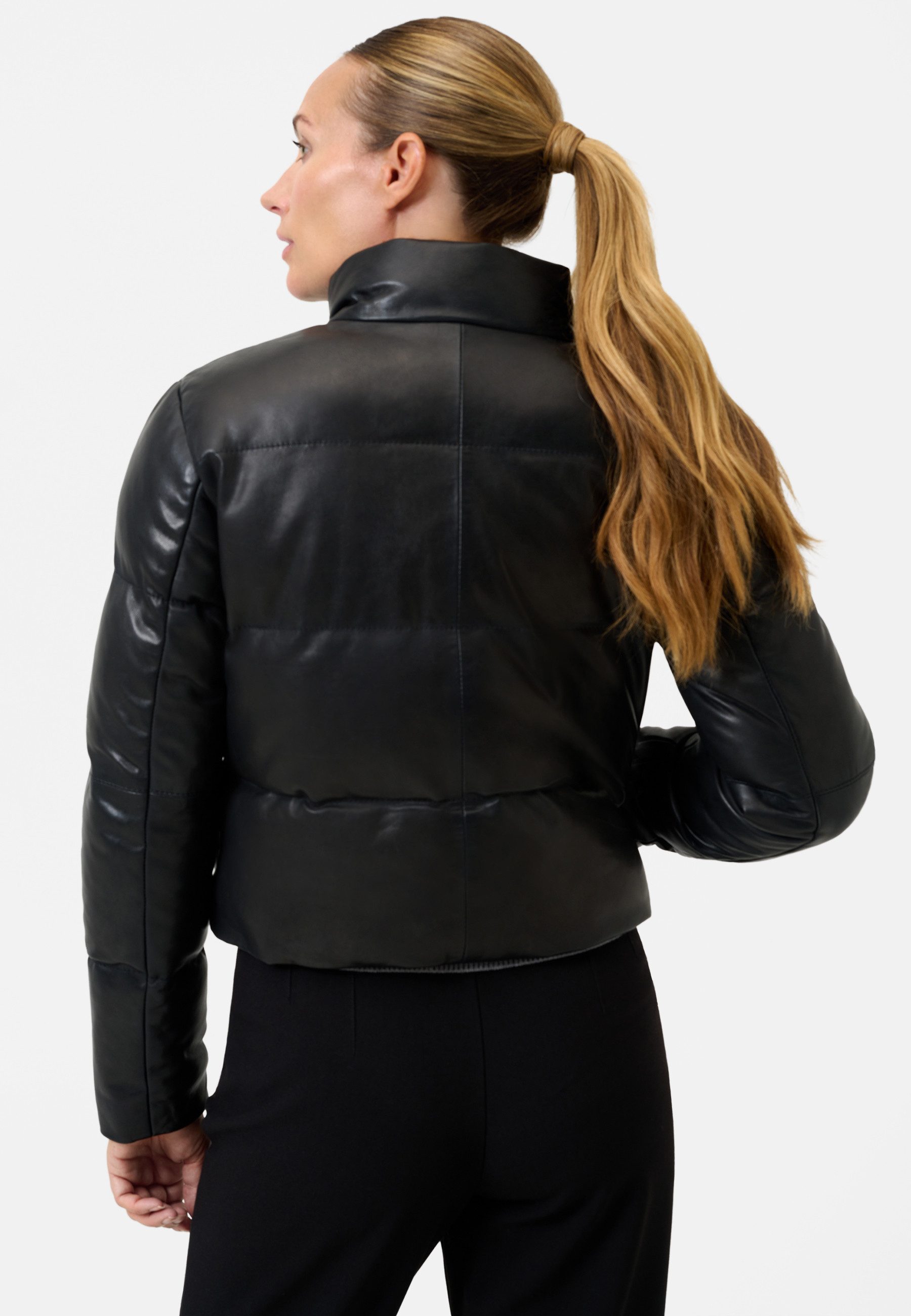 RICANO Lederjacke Audrey Ledersteppjacke mit Stehkragen
