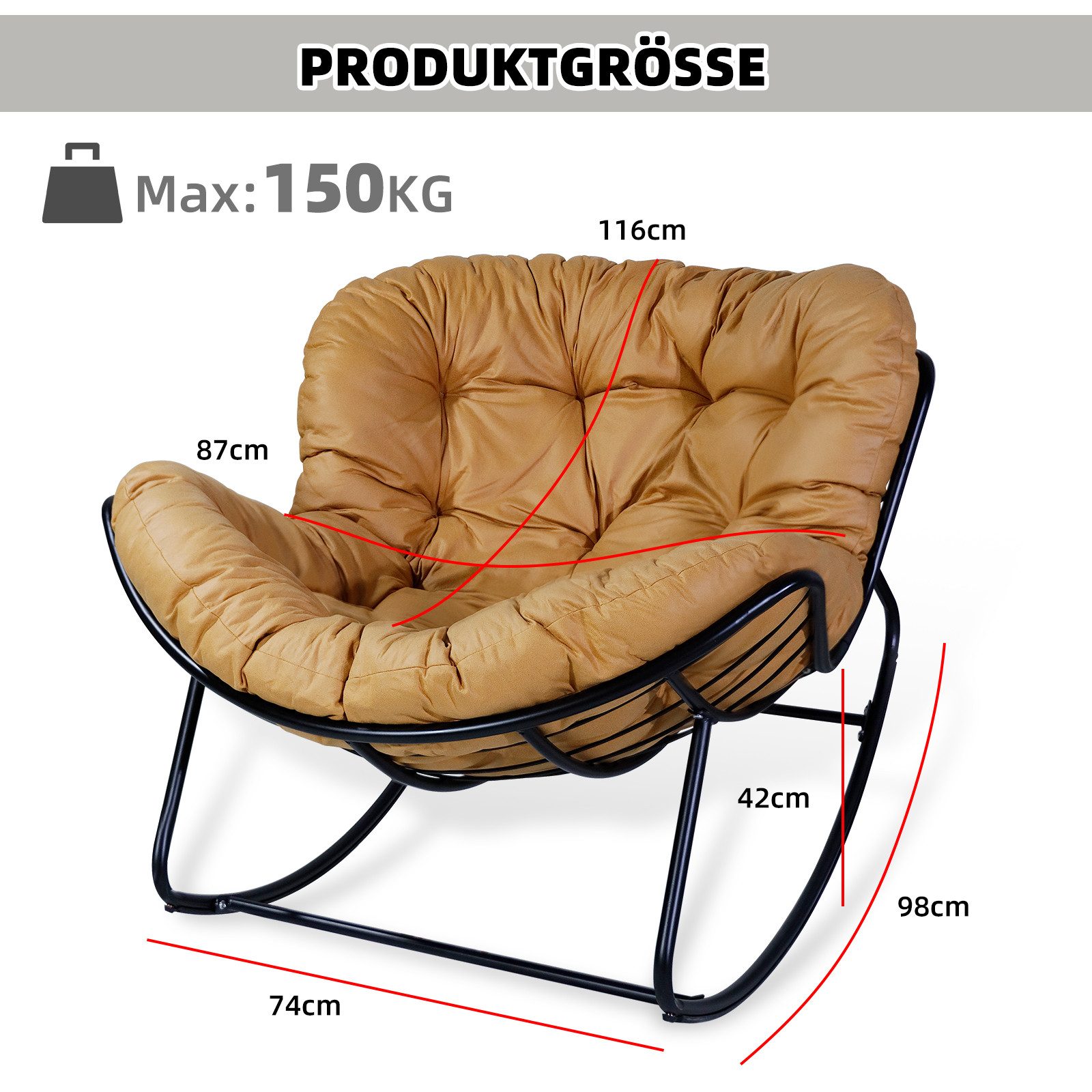 CCLIFE Schaukelsessel Schaukelstuhl Schaukelsessel Relaxstuhl Belastbarkeit günstig online kaufen