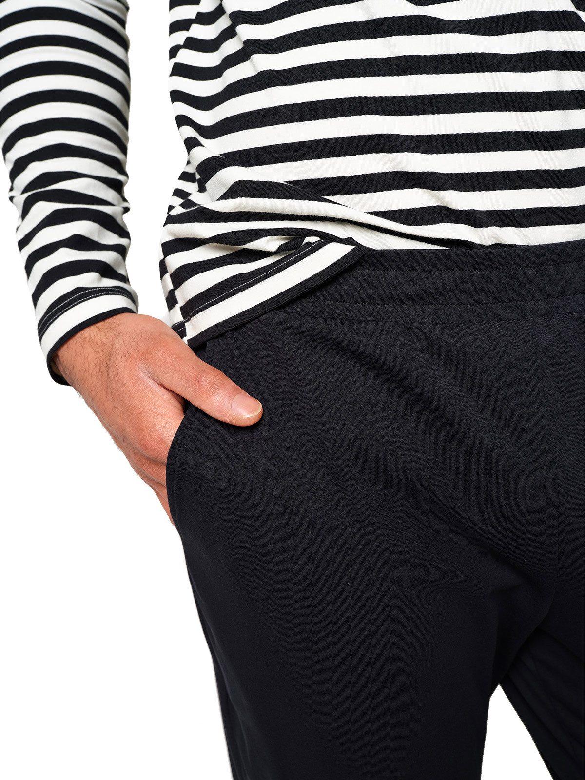 Skiny Pyjama Herren Pyjama lang Slumberline (Stück, 1 tlg) Hautfreundlich, elastisch, Gestreift, Basic